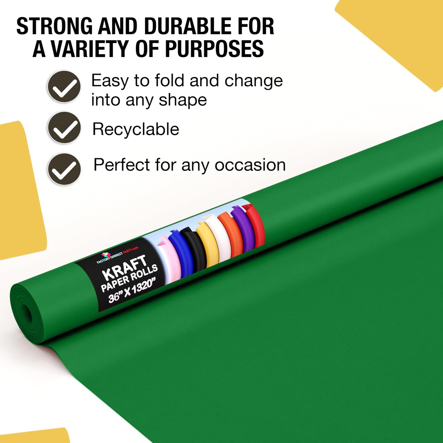 Kraft Paper Roll 36&#x22; X 1320&#x22; (110&#x27; Ft) Colored Paper Roll - Packing Paper Roll - Craft Supplies - Kraft Wrapping Paper Perfect as Shipping Paper Craft Paper Roll by Crown Display