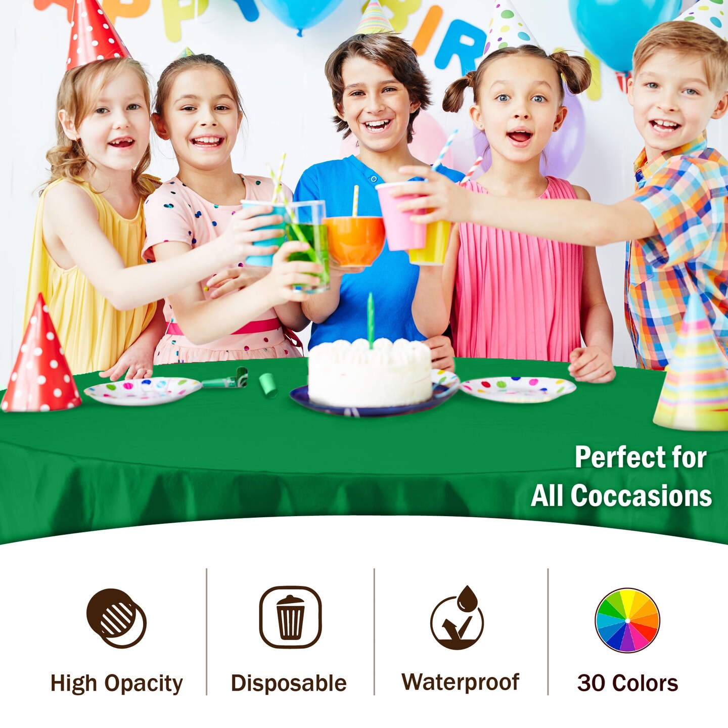 Exquisite Disposable Round Plastic Tablecloths &#x2013; 6 Pack 84&#x22; Disposable Table Cloths &#x2013; Indoor/Outdoor Party Tablecloth &#x2013; Round Plastic Table Cover for Events &#x26; Party Supplies