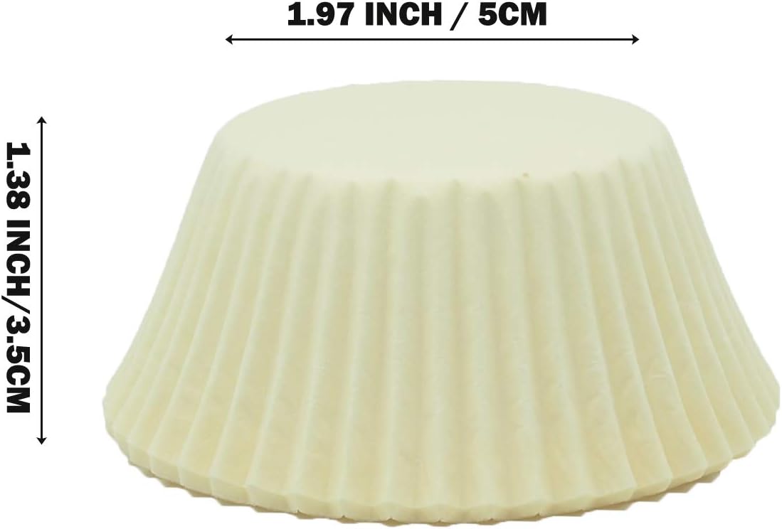 Premium White Standard Greaseproof Cupcake Liners Muffin Baking Cups for Wedding, 100-Count