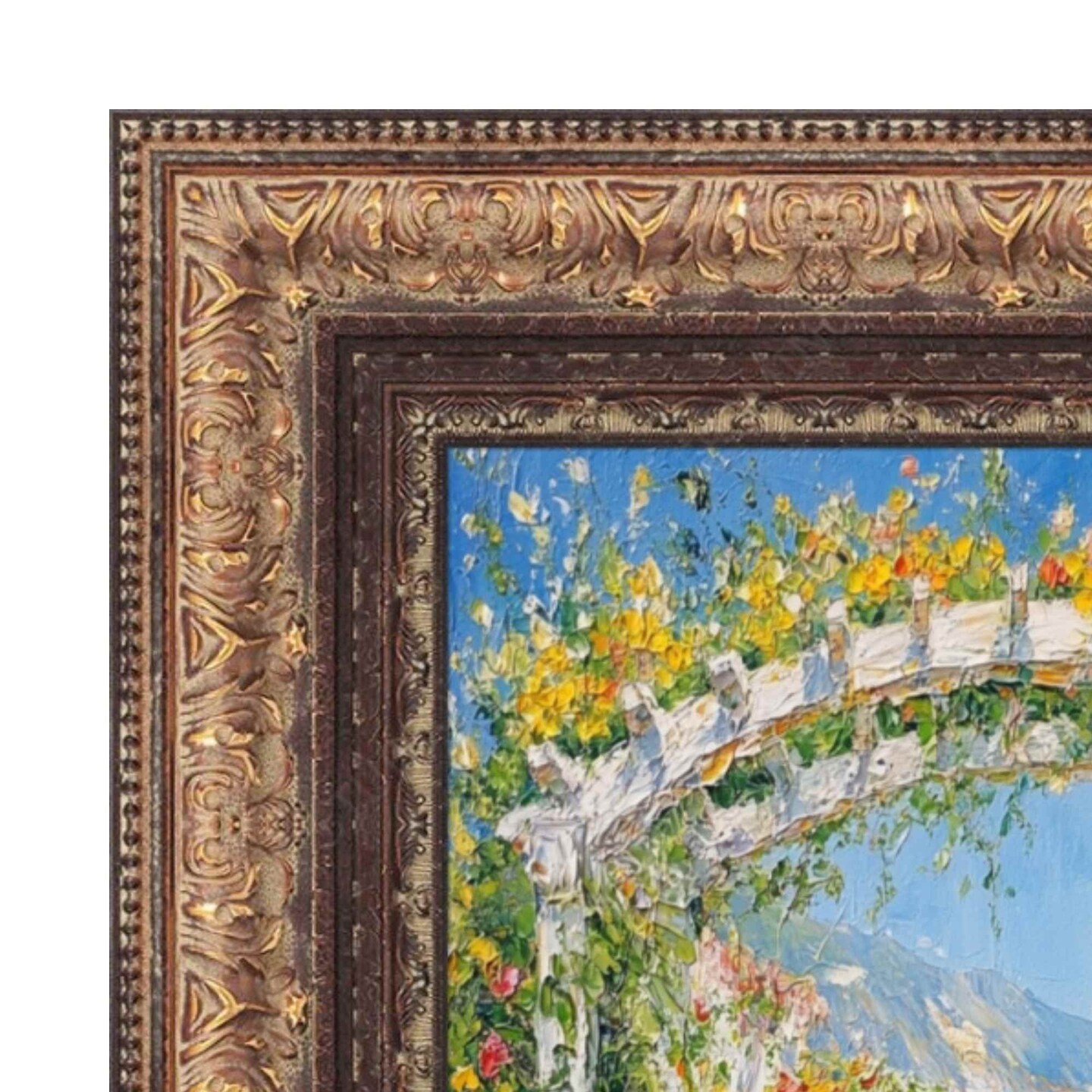 Wide Vintage Spanish Gold Ornate Picture Frame 30x30 frame