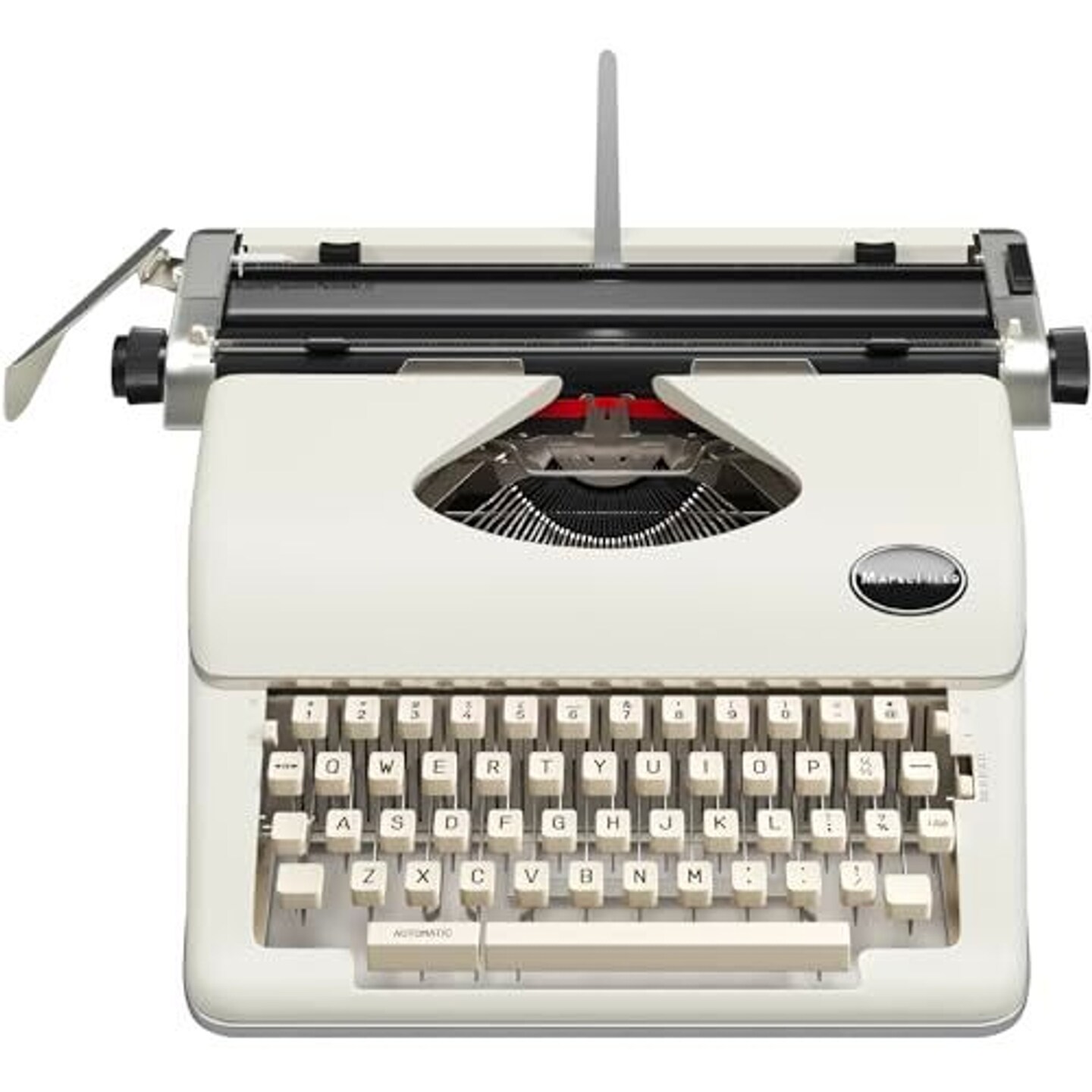 Maplefield Classic Manual Typewriter, Antique Typewriting Machine, Vintage Typewriter Decor for Home or Office, Easy Setup, Fits Standard 8 x 11 Inch Paper Sheets (Cream)