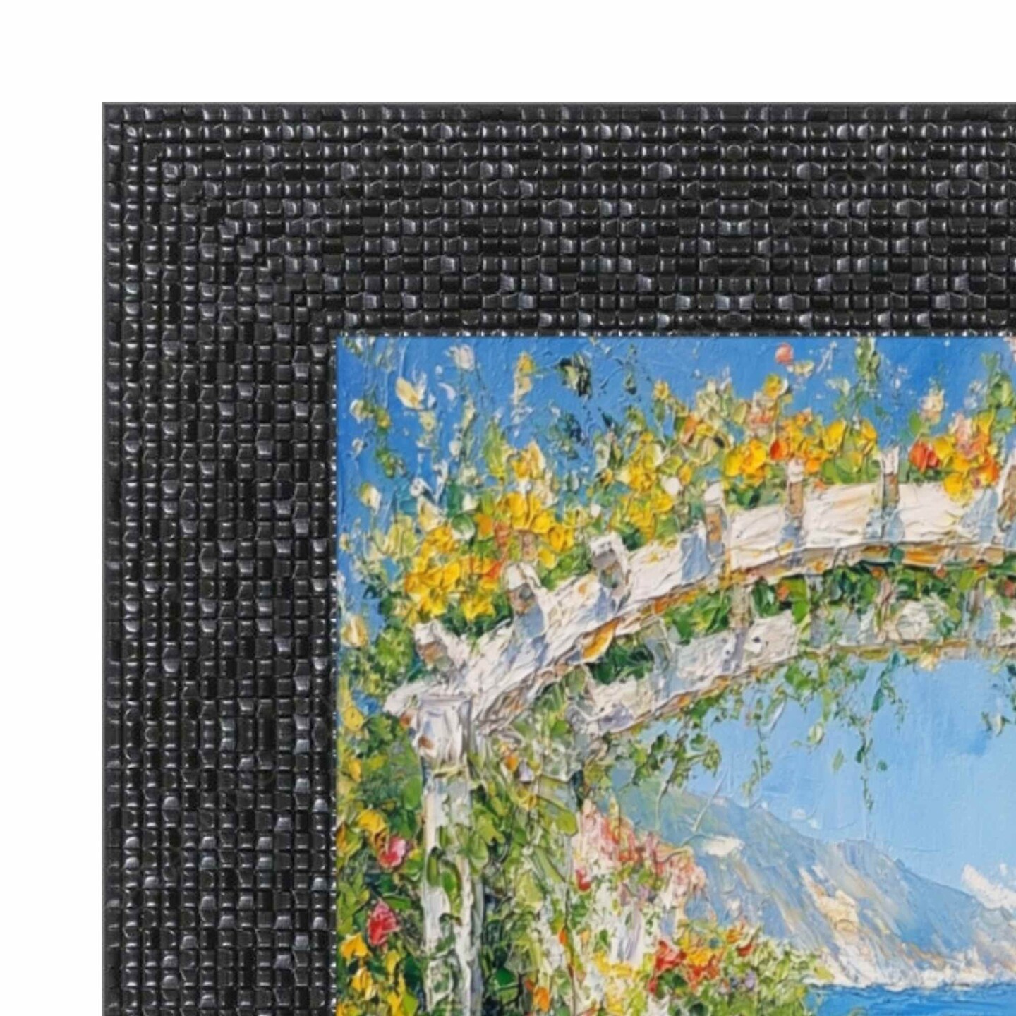 Modern Retro Glossy Black Glitter Picture Frame 12x24 frame