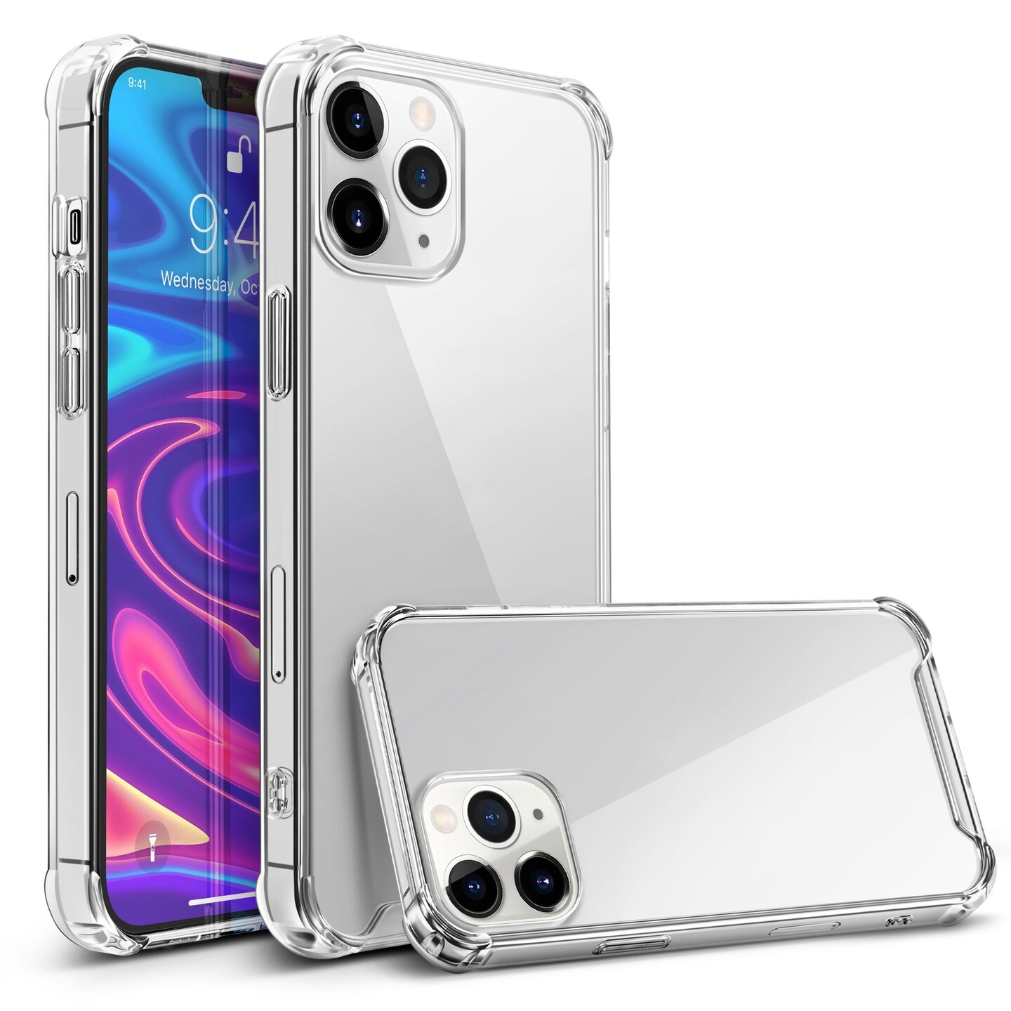 Crystal Clear Case For iPhone 12 Pro Max (6.7 inch), Shockproof TPU Bumper Shock-Absorbing Corners Protective Transparent Cover, by Insten