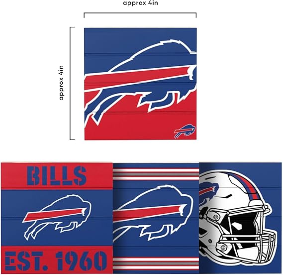 NFL Unisex-Adult NFL Team Logo 4-Pack Pallet Beverage Drink Coaster Set