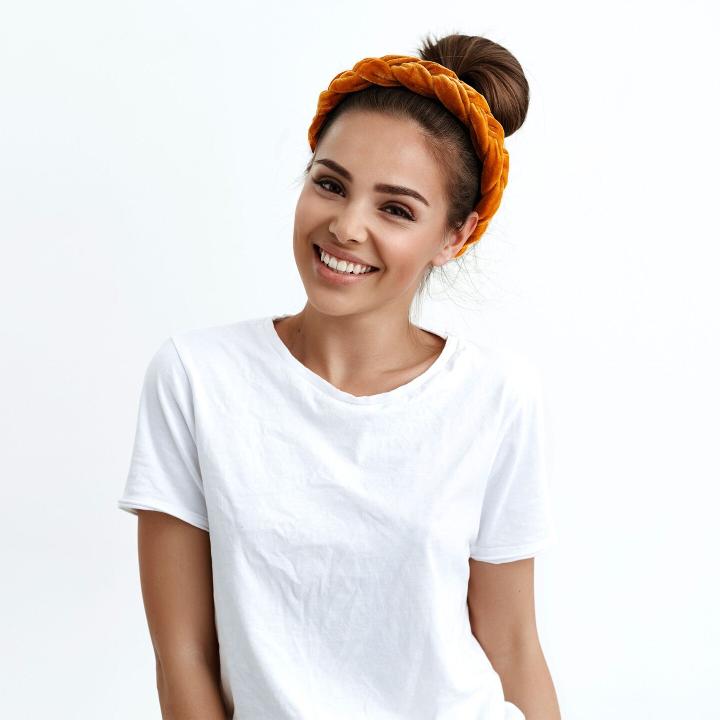 4 Pack Velvet Braided Headbands for Women, Wide, Non-Slip Padded Hair Accessories (4 Colors)
