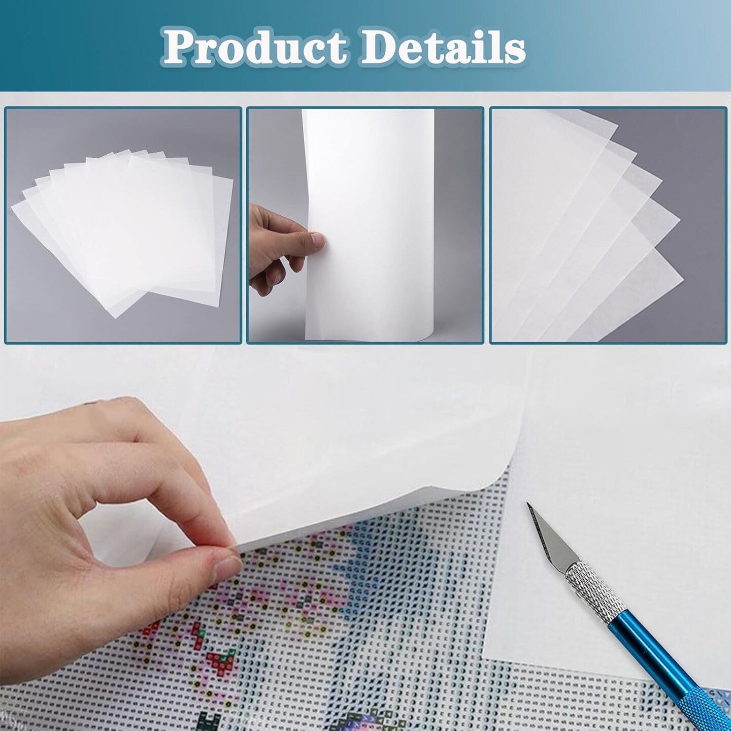 Diamond Painting Release Paper, Double-Sided Non-Stick Release Paper for Diamond Art 15x10cm Diamond Painting Cover Replacement for 5D Diamond Painting Accessories and Tools - 200 Pieces