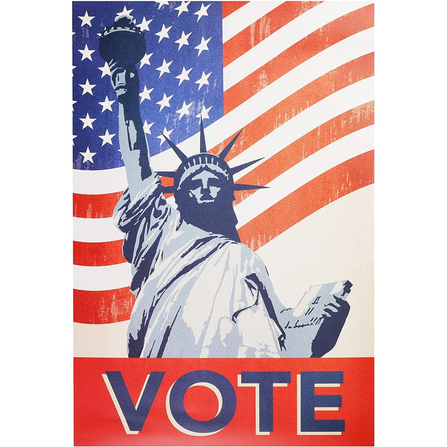 Juvale 10-Pack Go Vote Patriotic Election Day Posters, 13 x 19 in, Red, White and Blue Patriotic Decorations for 2024 Campaign, Voter Awareness, Labor and Veterans Day