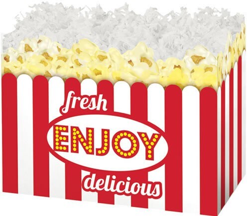 Pack/6: Fresh Popcorn Basket Box - 6-3/4 x 4 x 5"