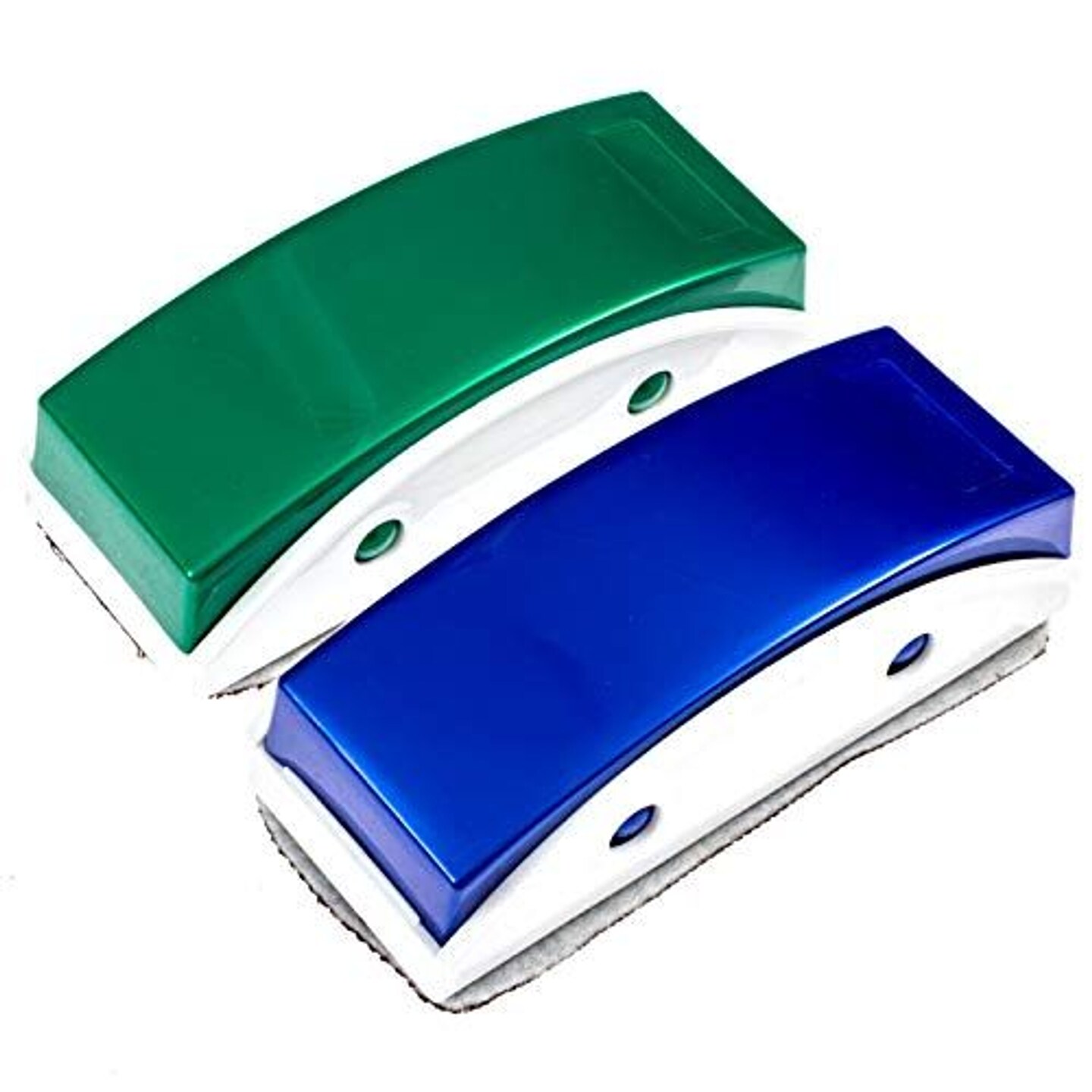 IMPRESA 2 Pack Magnetic Whiteboard Eraser for Use with Glass Dry Erase Boards - Includes Extra Strong Magnets and 10 Replaceable Microfiber Cleaning Cloths