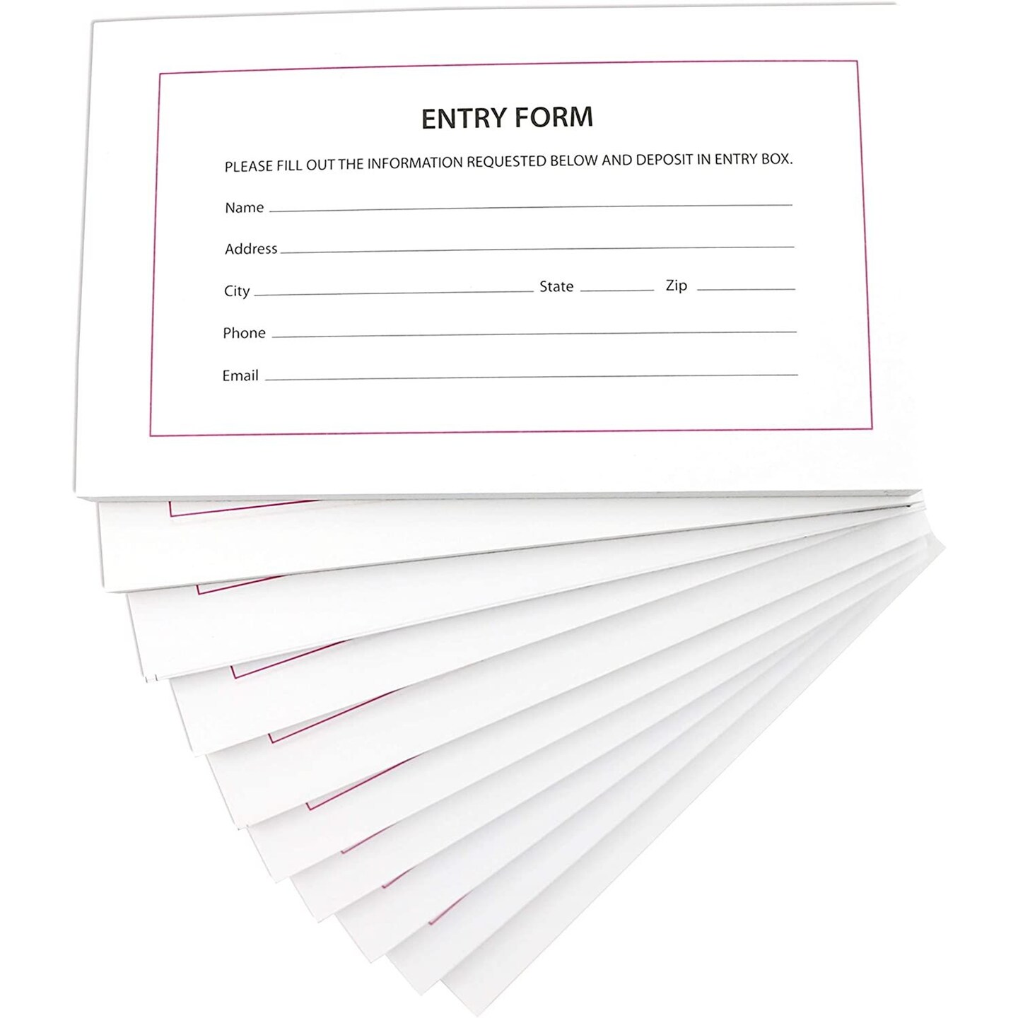 1000 Entry Forms - 10 Pads with 100 Sheets Per Pad - Entry Cards for Contests, Raffles, Ballots, Drawings, 6.2 x 3.7 Inches