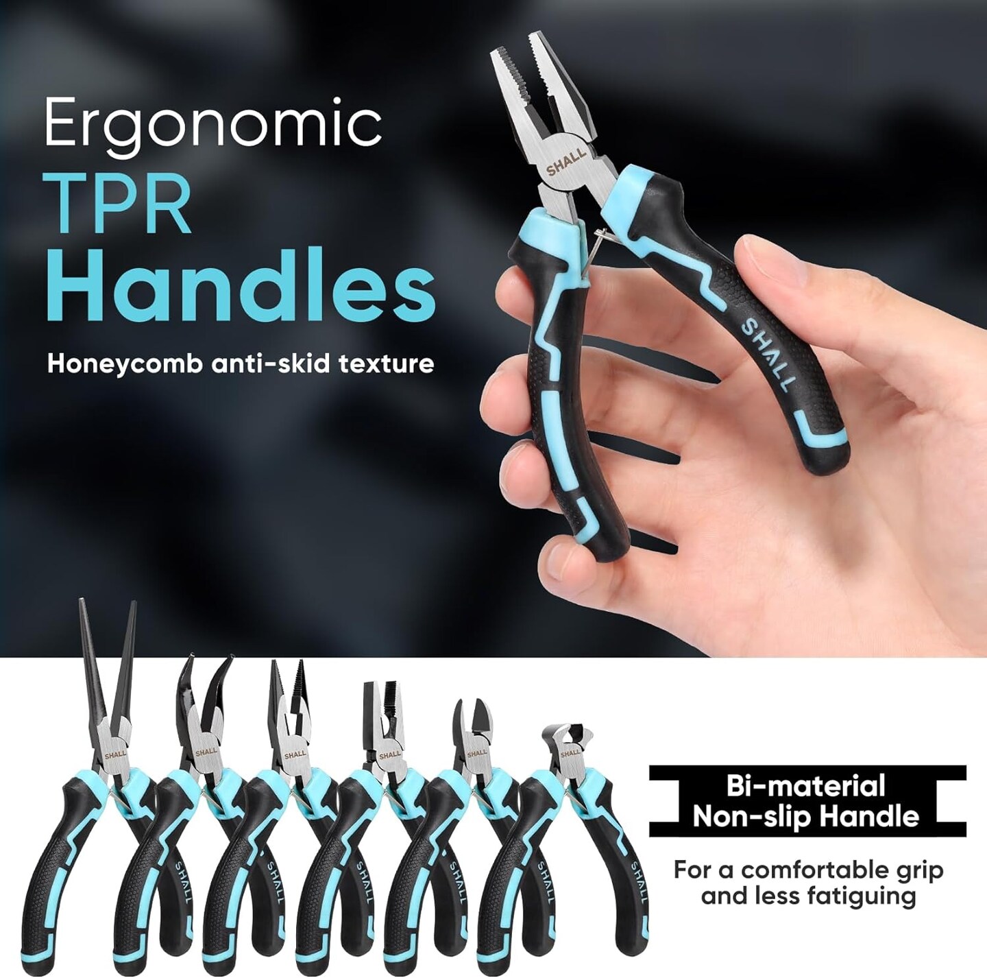 Mini Pliers Set, 6-Piece Small Pliers Tool Set Includes Needle Nose, Long Nose, Bent Nose, Diagonal, End Cutting and Linesman for Making Crafts, Electronic Repairing &#x26; Jewelry with Pouch