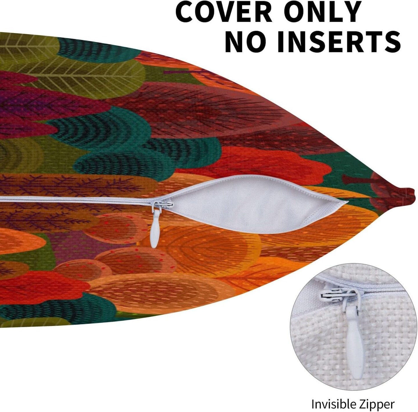 Fall Forest Throw Pillow Covers Decorative Linen Pillow Cases Set of 2 Square Cushion Cover for Couch Sofa Bedroom Patio 18x18 Inch