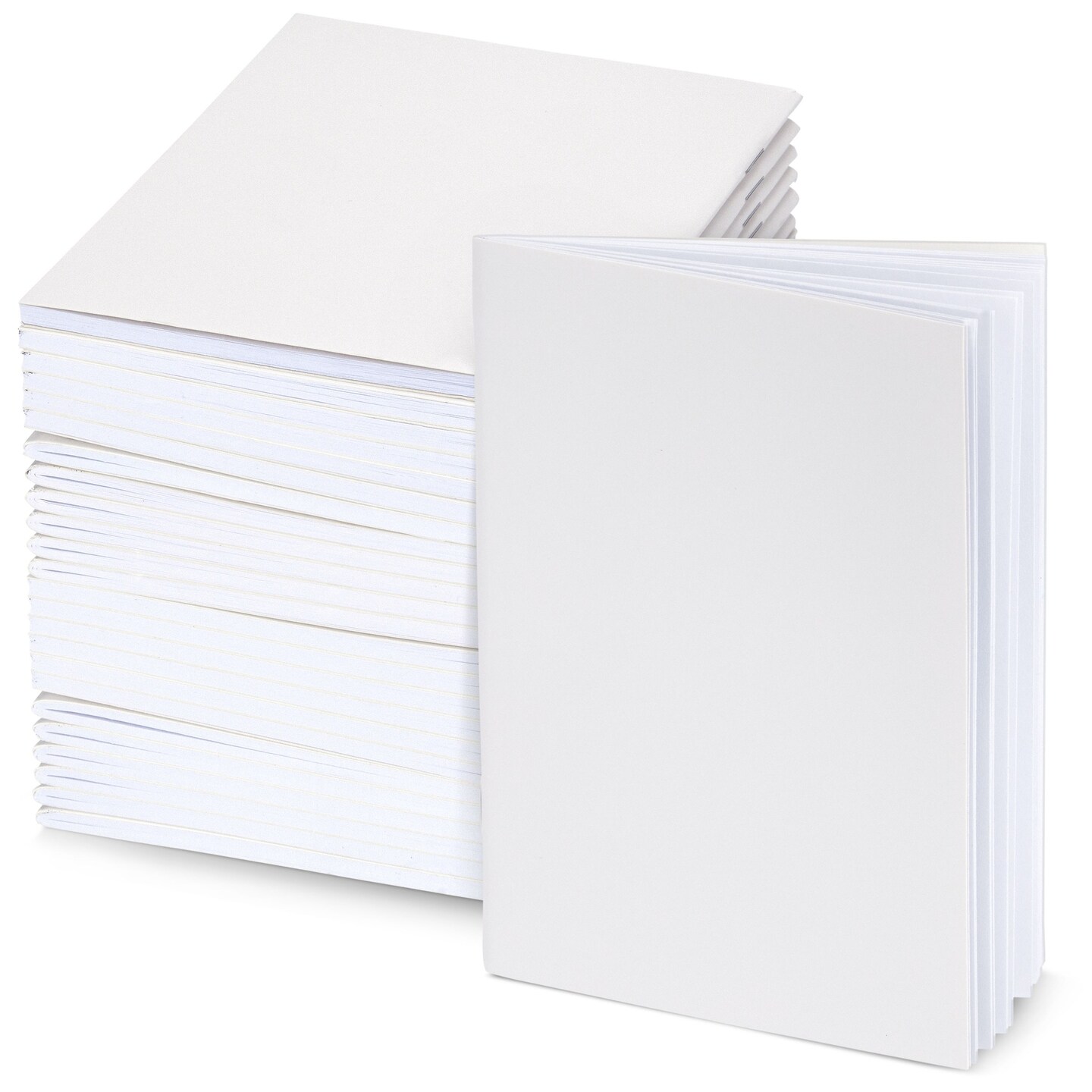 24 Pack Blank Books for Kids To Write Stories - A6 White Notebooks Bulk - Unlined Travel Journals Scrapbooks for Students Sketching (4.3x5.5 in)