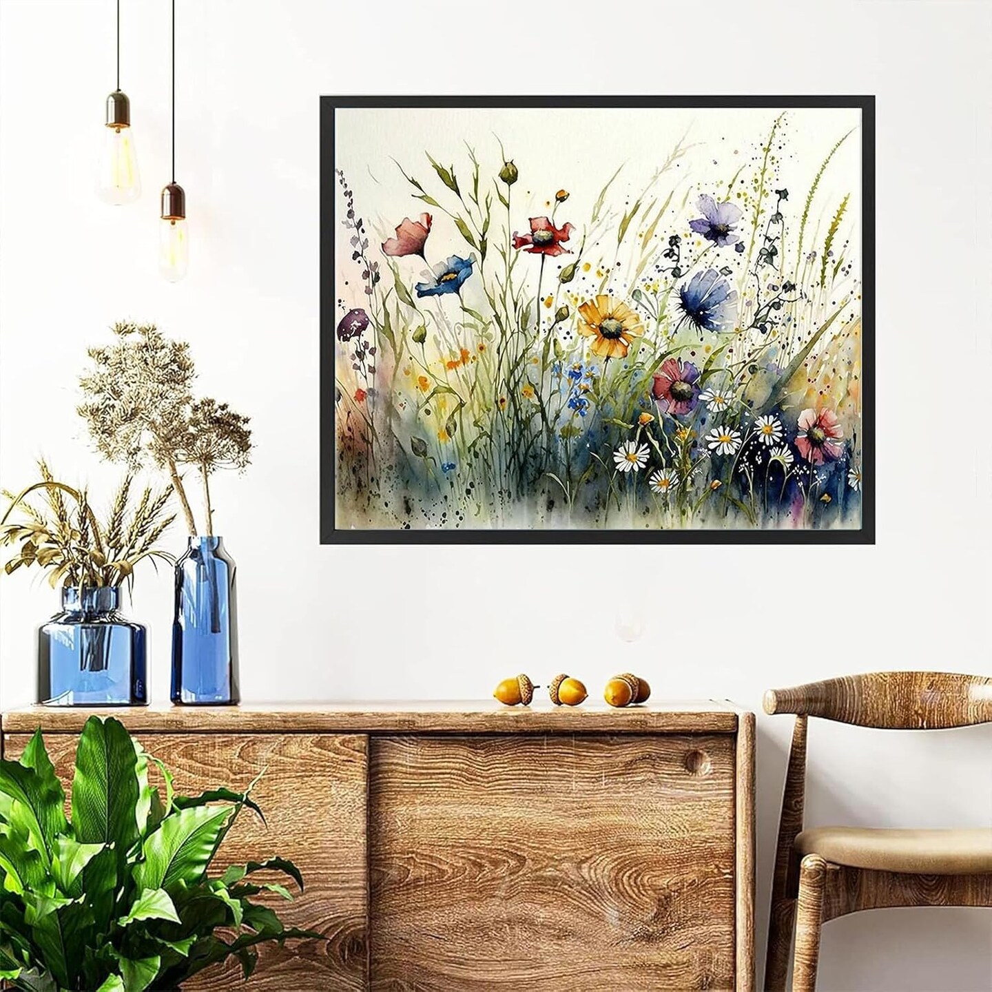 Flower Paint by Numbers Kit for Adults – 16x20 Canvas with Easel