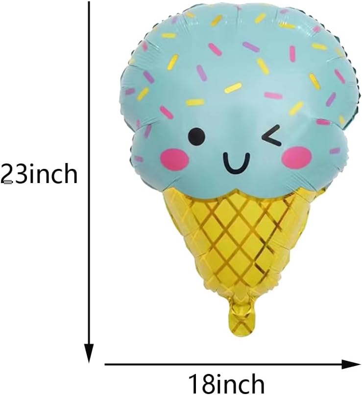 8PCS Ice Cream Cnady Foil Balloons Sweet Candy Foil Balloon for ice Cream Themed Party Decorations Baby Shower Wedding Party Decorations