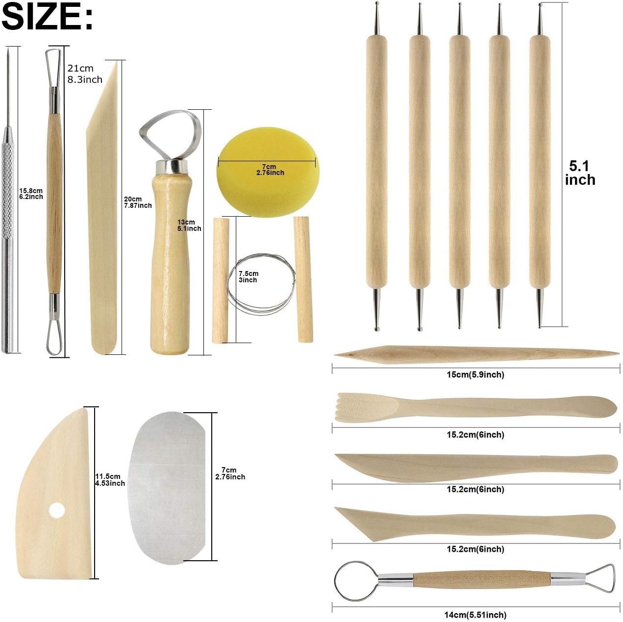 Pottery Sculpting Tools 32PCS Ceramic Clay Carving Tools Set