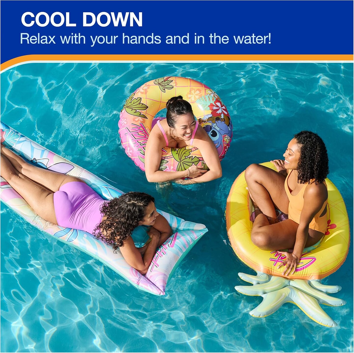 Stitch Swim Tube Pool Float, Inflatable Pool Floats & Kids Pool Toys, Swimming Pool Accessories & Beach Essentials for Summer Teens Aged 14 & Up