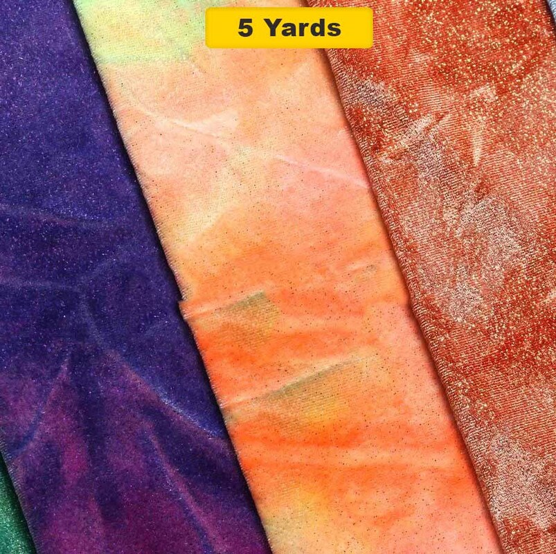 Crushed Tie Dye Velvet Vibrant Stretch