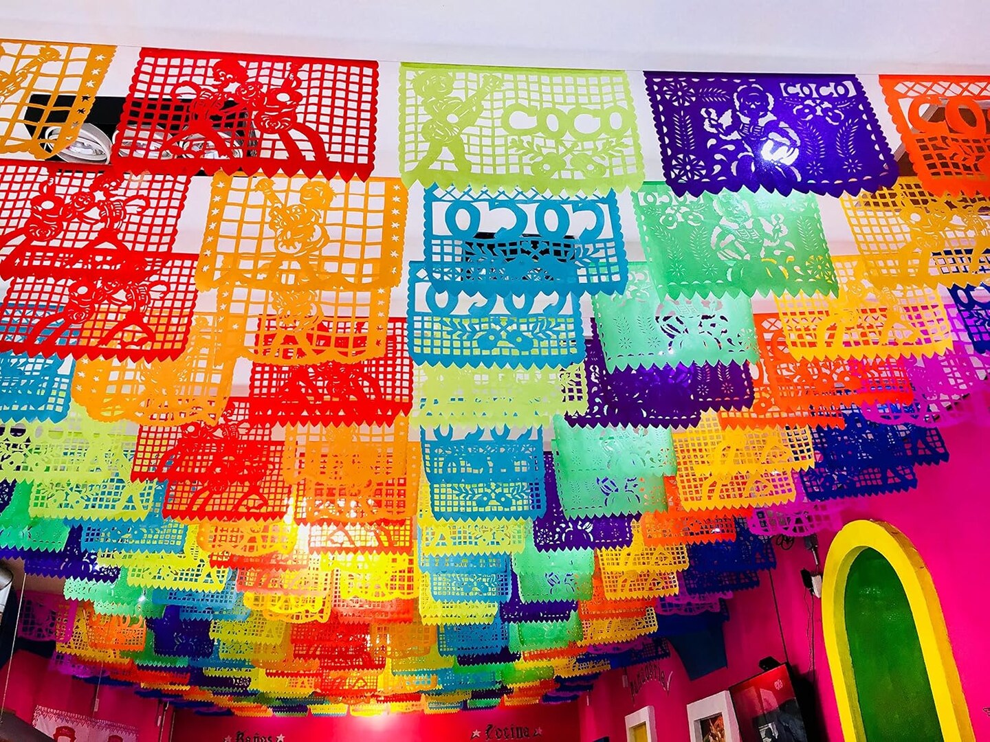 Cinco de Mayo Coco Party Banners – Mexican Papel Picado with Disney Coco Characters, 2x15-ft (30-ft Total)