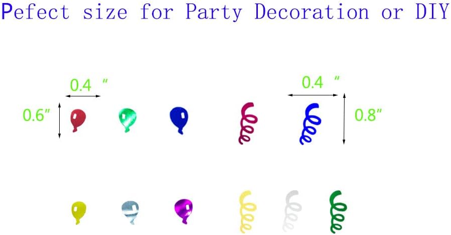 Confetti Sprinkles Table Scatters for Birthday Wedding Celebration Retirement Party Decoration DIY Arts and Crafting Metallic Foil Confetti 1.6 Ounce Balloon Ribbon