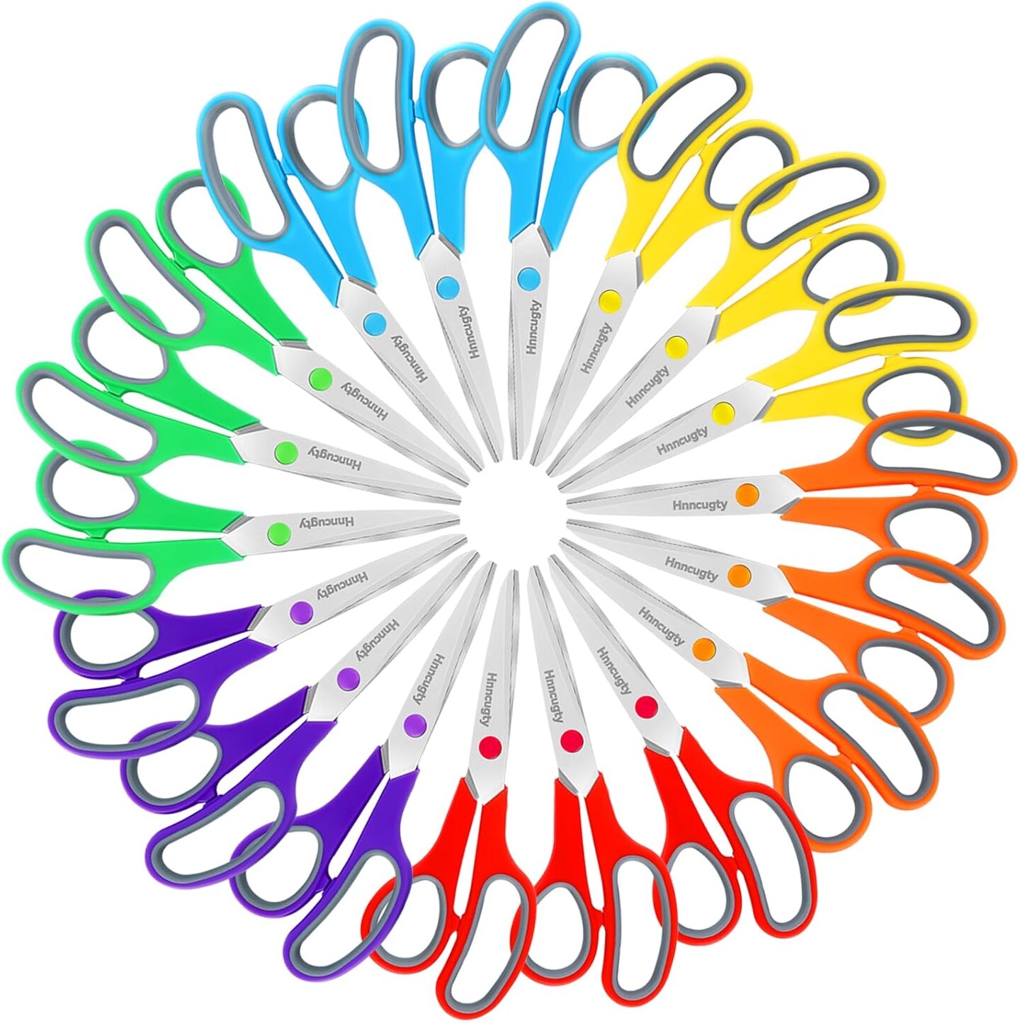 Scissors All Purpose Bulk Set of 18-Pack, Sharp Shears for Office School Supplies Student Teacher Classroom Desk Home Art Craft Sewing Fabric, Comfort Grip, Right/Left Handed