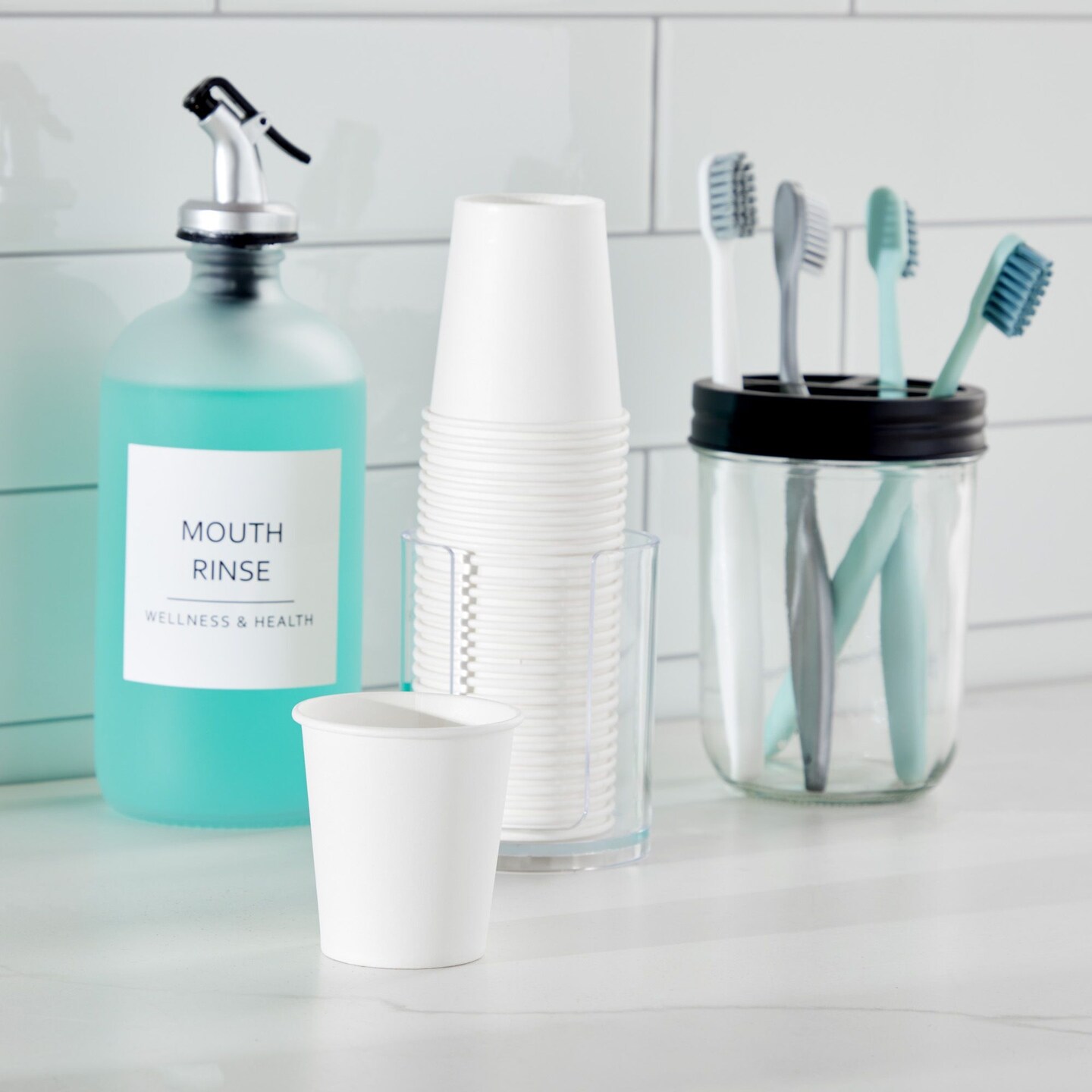 600 Pack 3 oz Paper Cups for Bathroom, Mouthwash, Disposable (White)