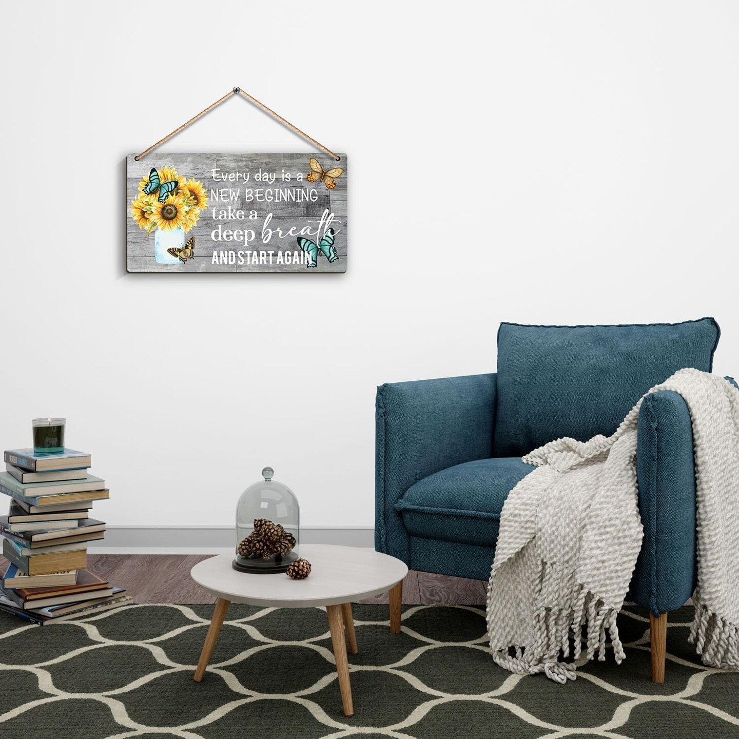 Decorations Every day is a new beginning - Dandelion Butterfly Wooden Wall Art, Motivational and Inspirational Decorations for Home,Housewarming Gift