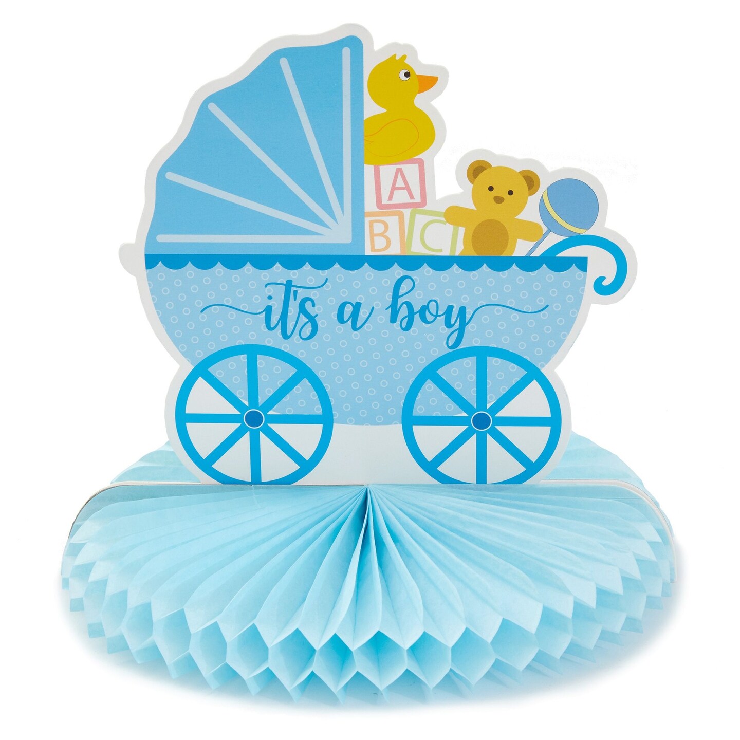 6 Pack Boy Baby Shower Table Decorations, Yellow Duck Honeycomb Centerpieces (8.25 x 7.5 In)