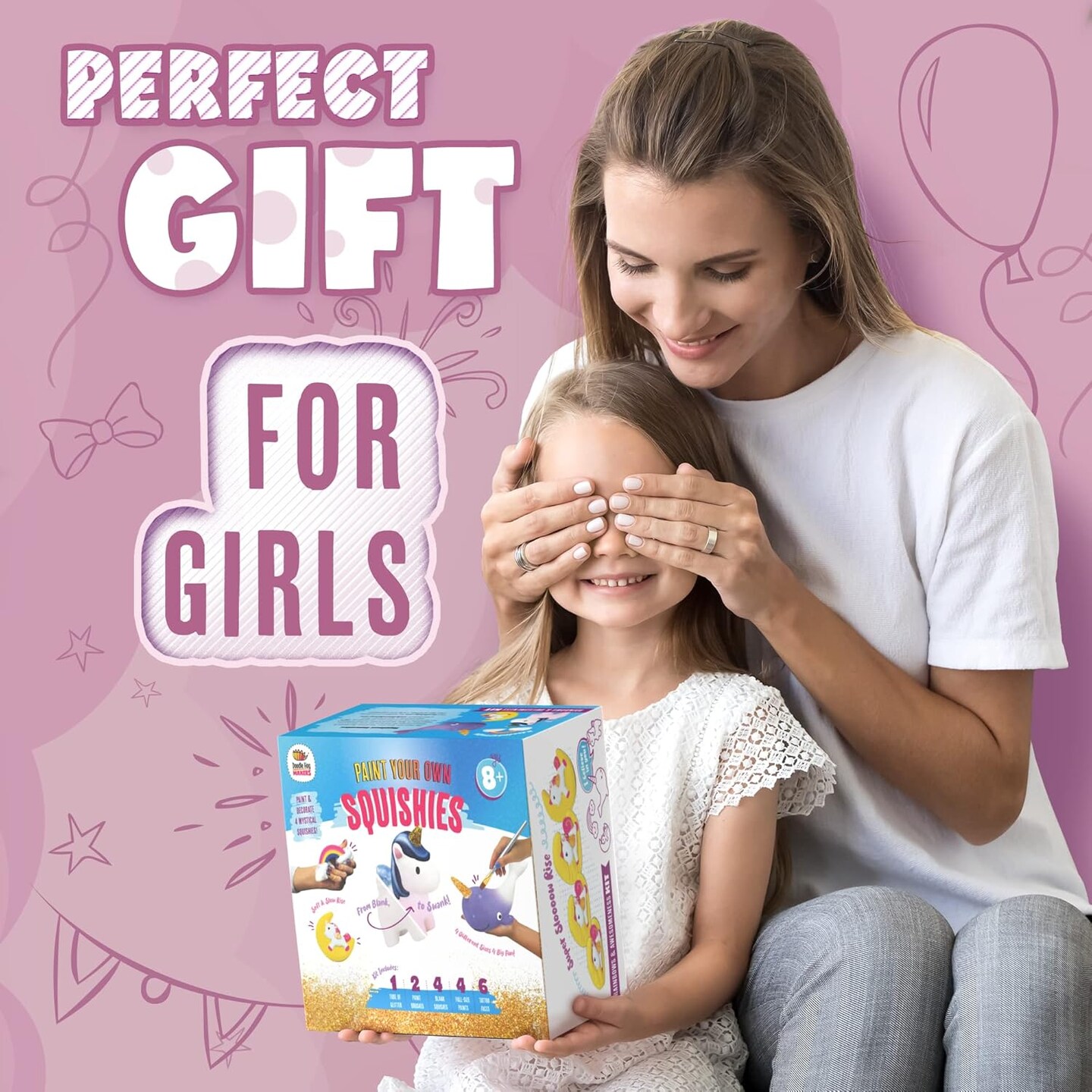 Unicorn Squishy Paint Set for Kids Ages 8-12, Unicorn Gifts for Girls 8-10, Arts and Crafts for Kids, Paint Your Own Squishies Kit