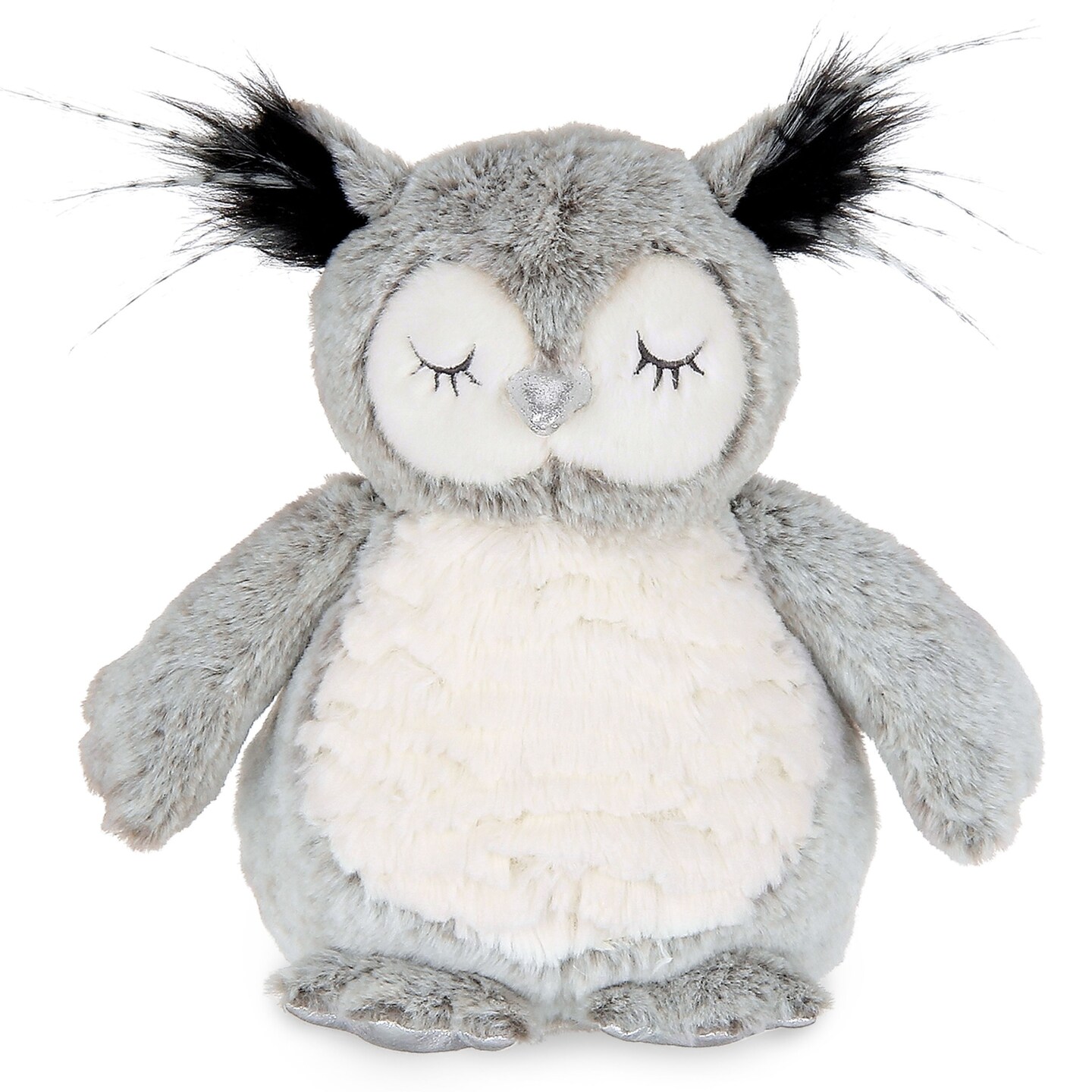 Bearington Owliver Grey Plush Owl Stuffed Animal, 10 Inch