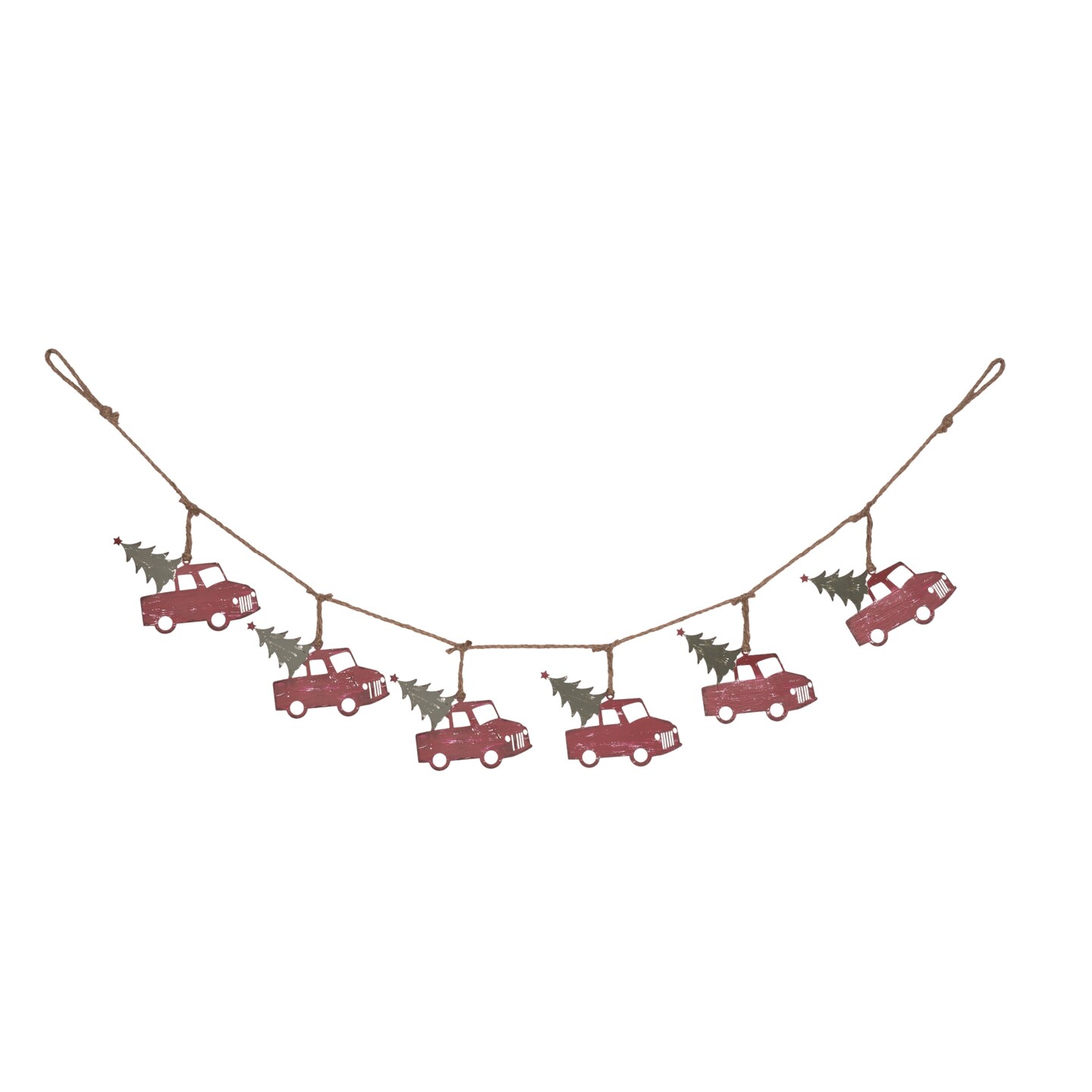 Transpac Metal 50 in. Multicolor Christmas Rustic Truck Banner