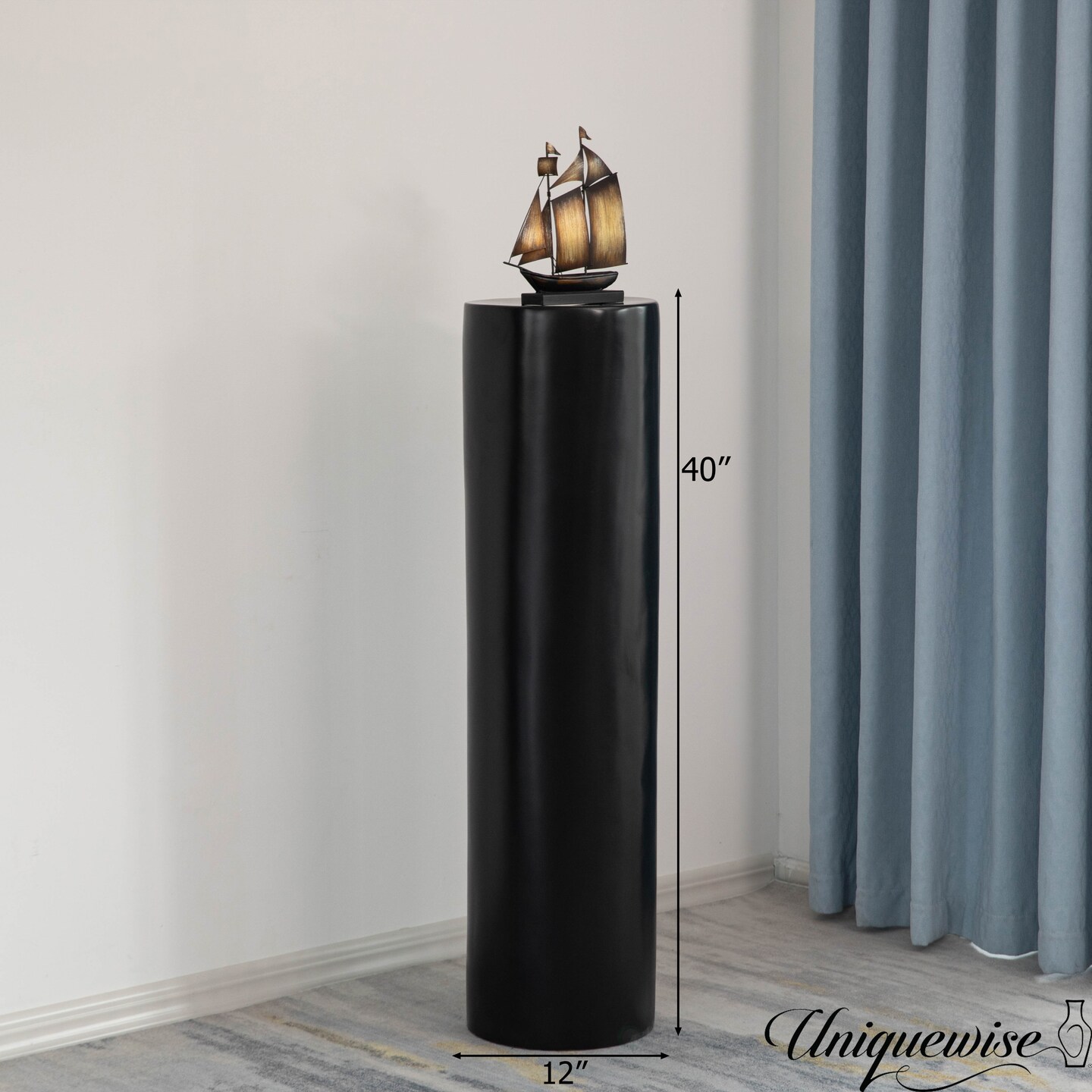 Contemporary Decorative Modern Fiberglass Pillar Column Flower Stand -Photography Props - Stylish Cylinder Shape Versatile Pedestal for Wedding, Living Room, or Dining Room Decor