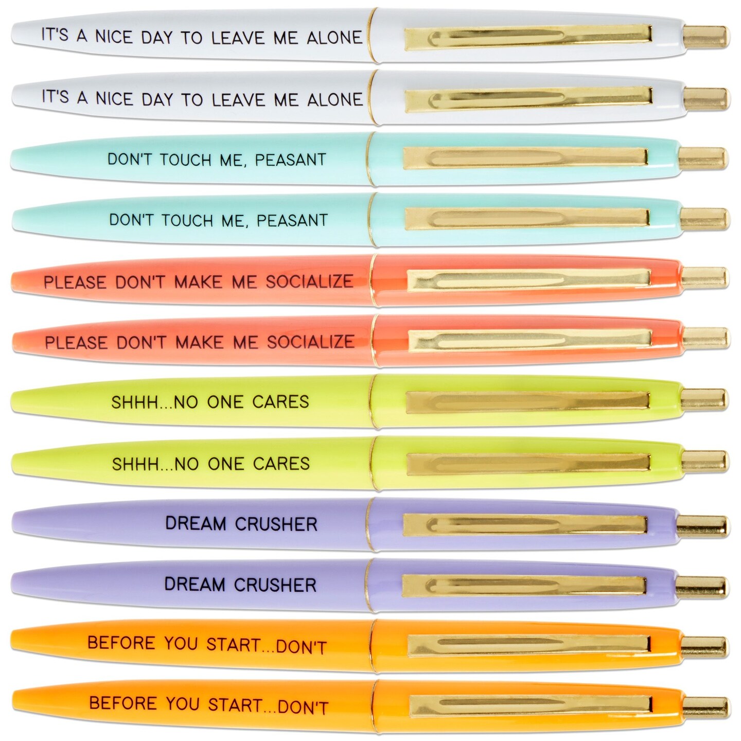 12 Pack Inspirational Ballpoint Pens, Funny Encouraging Work Pens for Colleagues, Women, Students, Teachers, Employee Appreciation Gifts, Office School Supplies, 6 Sarcastic Quotes