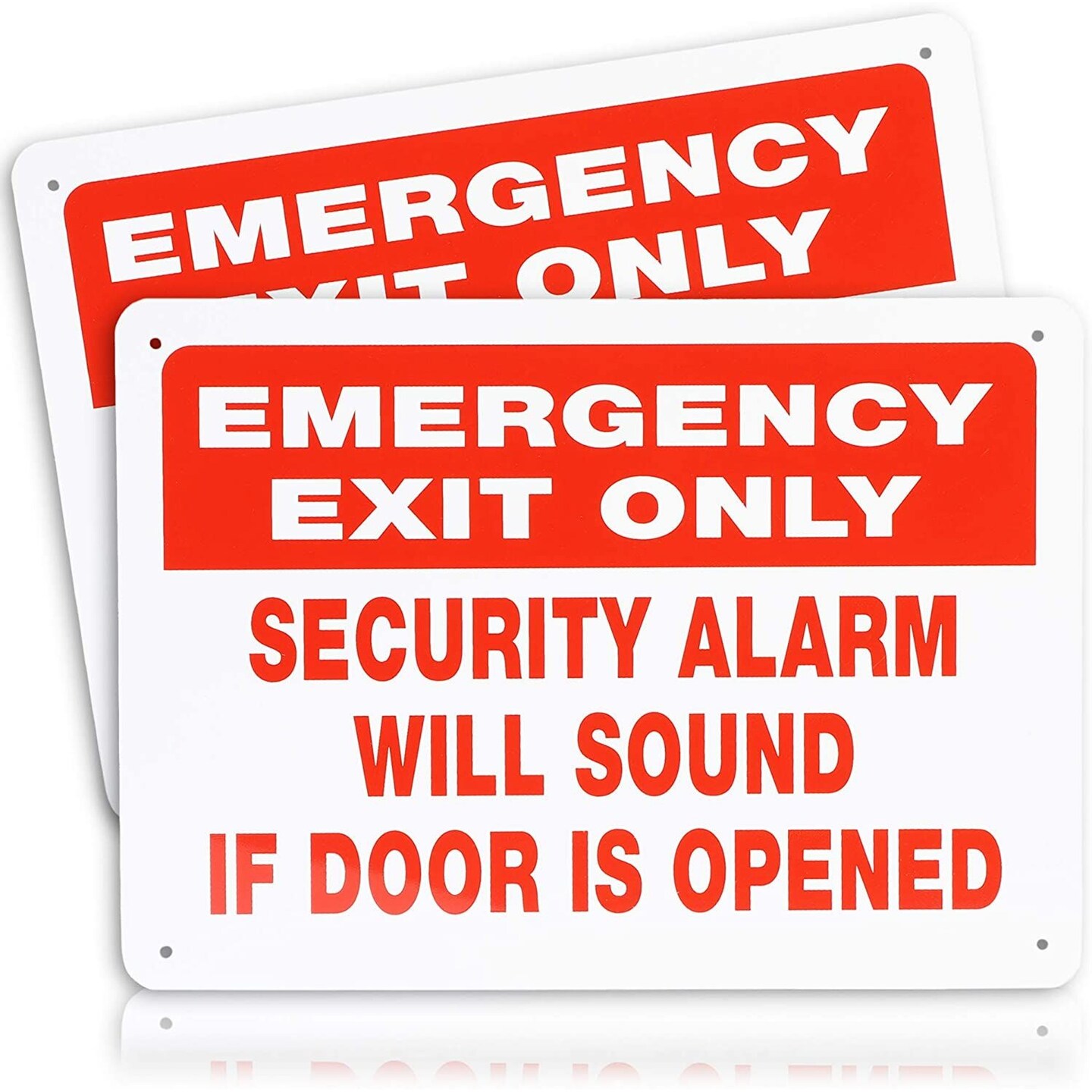 Juvale Emergency Exit Only Security Alarm Will Sound If Door Opened Sign (10 x 7 in, 2 Pack)