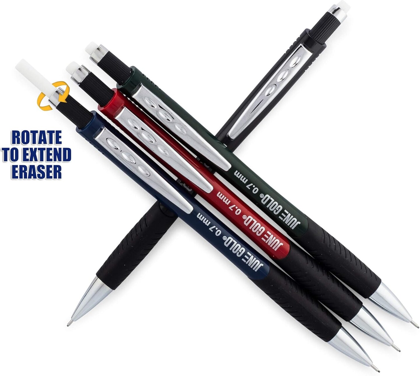 8 Pack 0.7 mm HB #2 Mechanical Pencils, Extra Long Spin Eraser, 2 Lead Dispensers/w 220 Refills &#x26; 8 Refill Erasers, Break Resistant Lead, Soft Non-Slip Grip