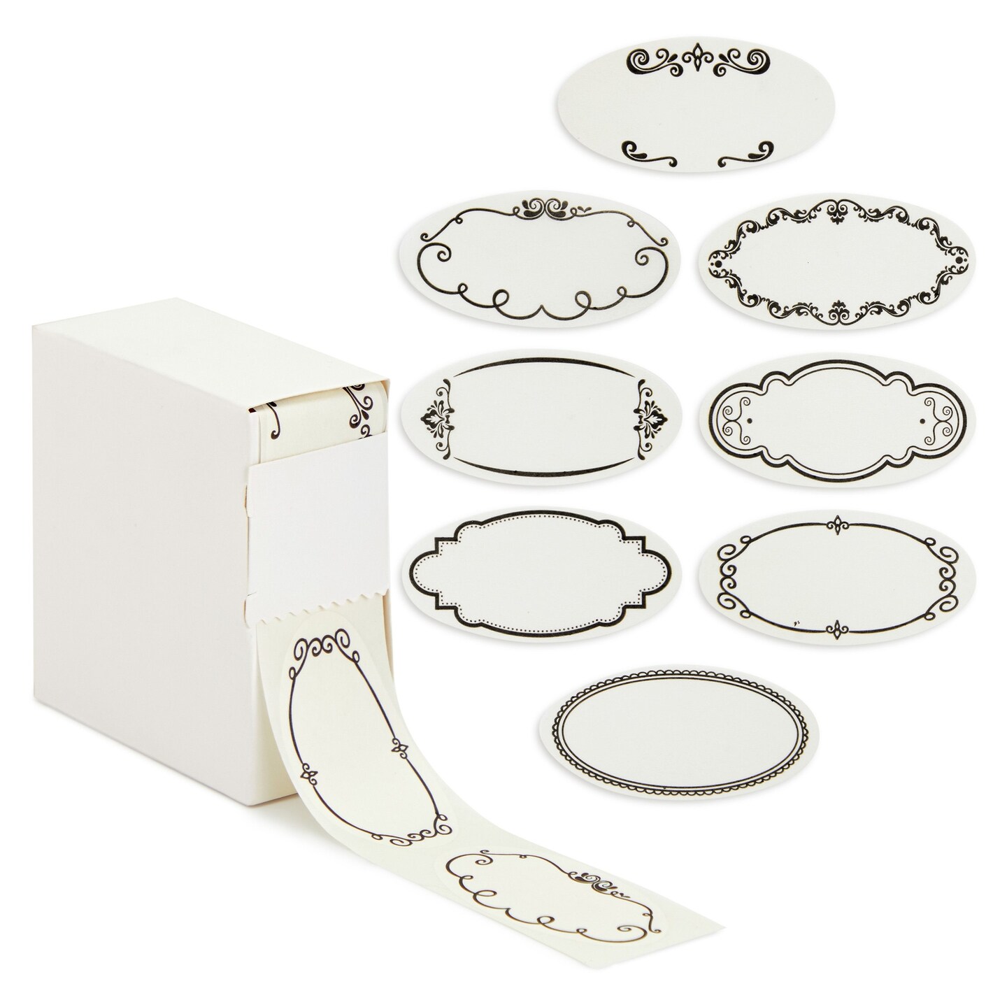 300 Piece Dissolvable Labels for Food Containers and Mason Jars, Stickers in 8 Designs for Labeling Kitchen and Pantry Canning Jar Labels, and Food Storage Containers (1 x 2.25 Inches)