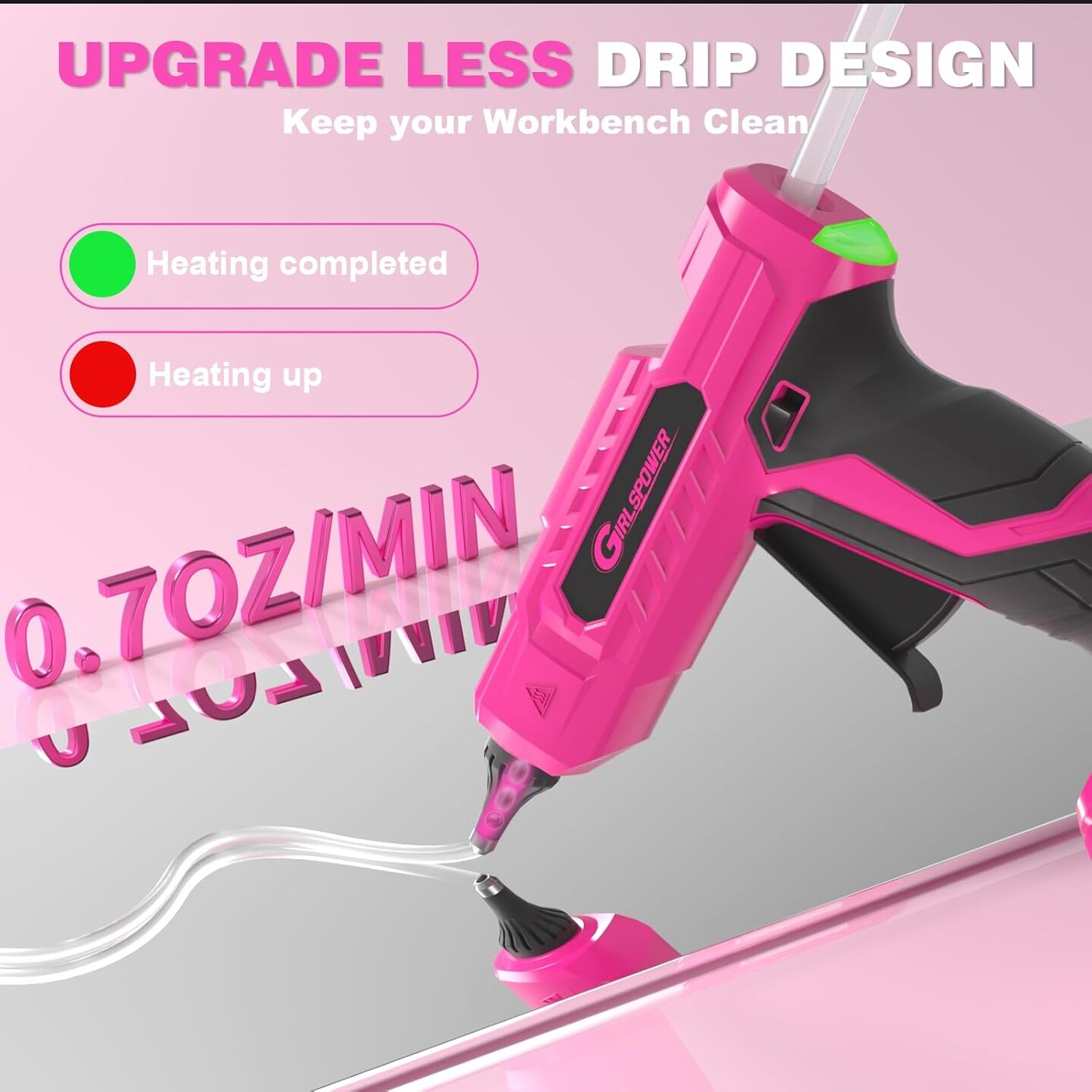 Cordless Hot Melt Glue Gun, 20V Rechargeable Fast Preheating Glue Gun Kit with 20 PCS Full Size Sticks for DIY Arts &#x26; Craft
