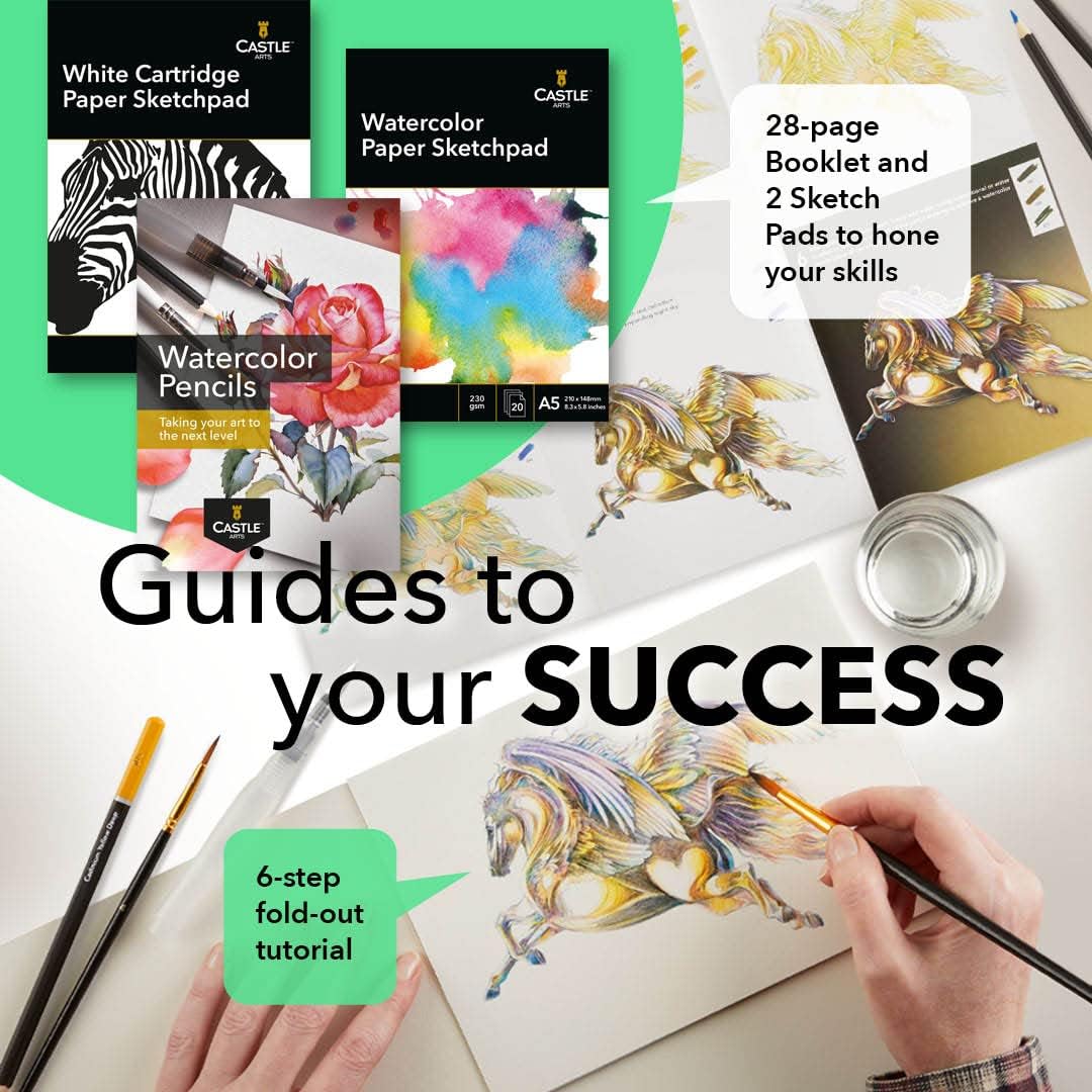 120 Watercolour Pencils Set with Extras | Quality Vibrant Pigments | Draw and Paint at the Same Time | For Adult Hobbyists, Professionals | In Carry-anywhere Travel Case