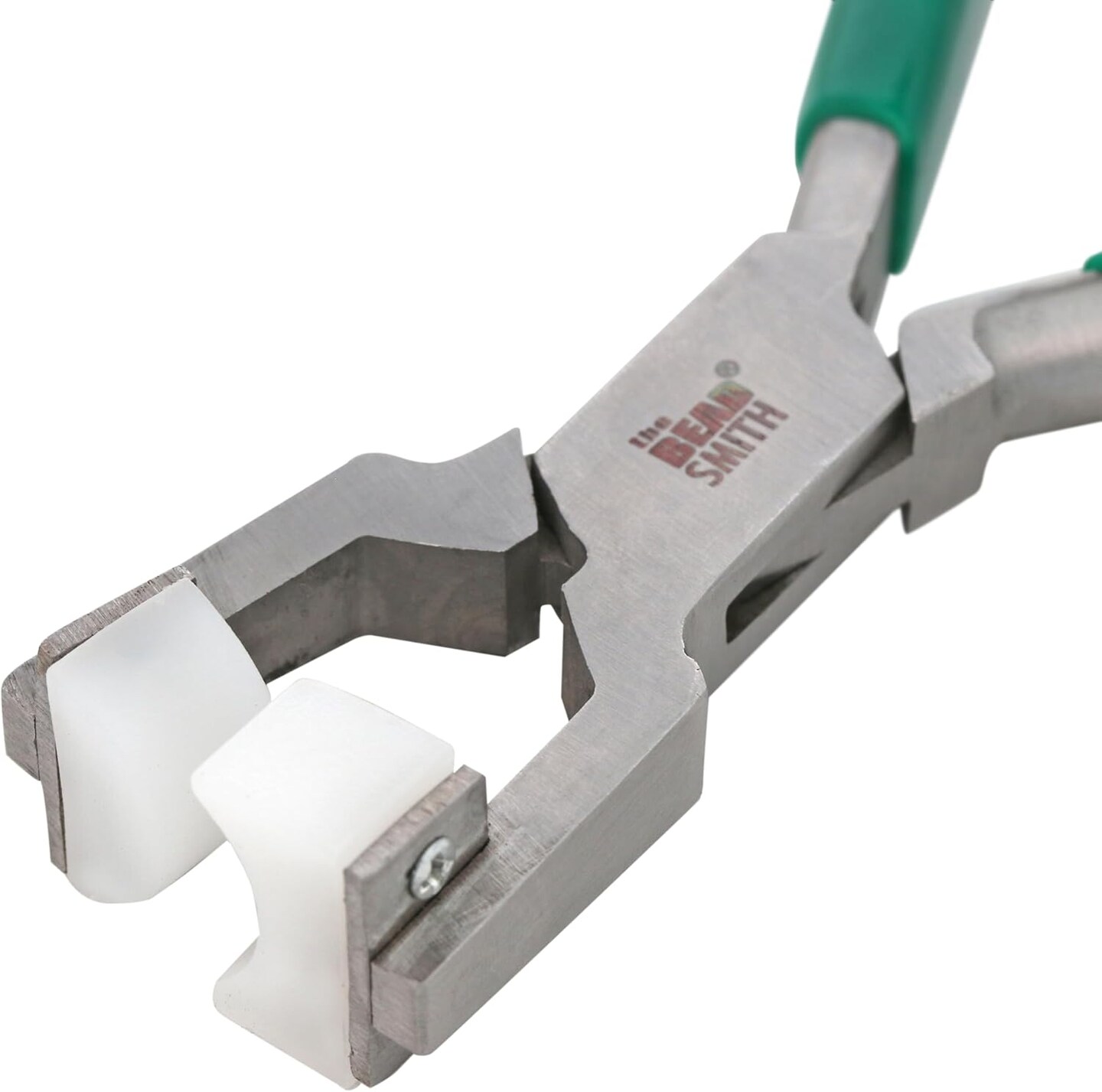 Double Nylon Jaw Ring Bending Plier, 5.5 inches (140mm), Green PVC comfort grip handle, no spring, for protecting wire when bending