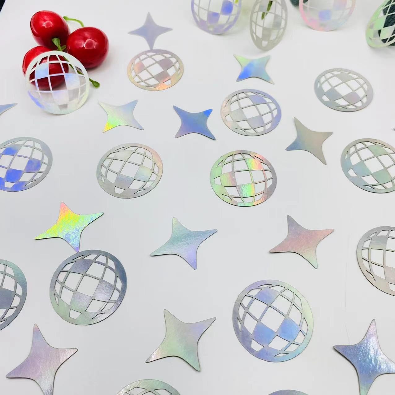 100PCS Laser Disco Paper Confetti, Disco Theme Party Confetti with Star for Bachelorette Party table Decoration,Last Disco,70s 80s 90s Party,Cowboy Birthday Party (Disco with Star)