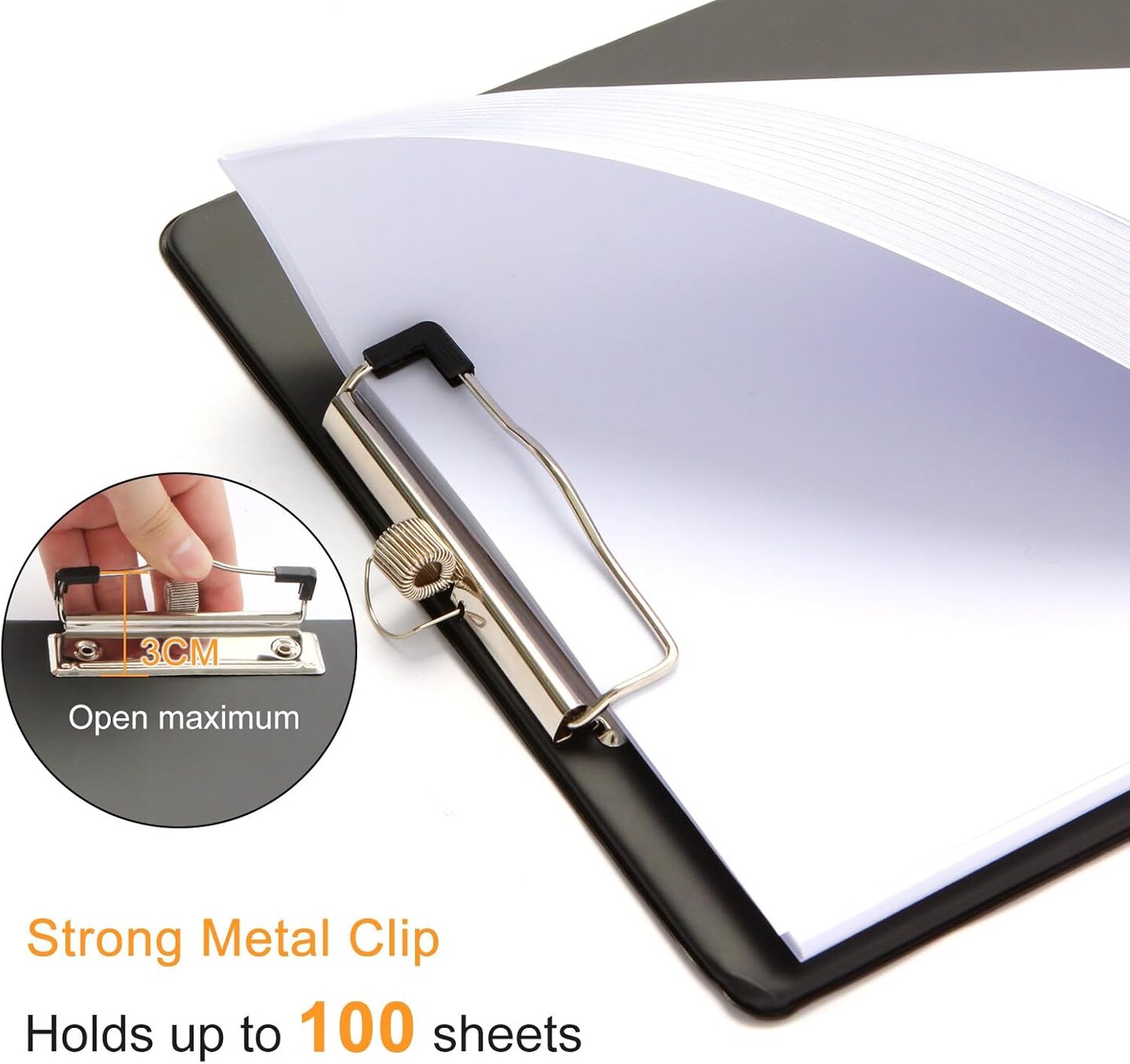 Plastic Clipboard with Pen Holder, Clip Boards for A4 Letter Size,Holds 100 Sheets 8.5x11 Inch Papers, 6 Pack Assorted Colors Clipboards with Hanging Loop for Office School Nursing