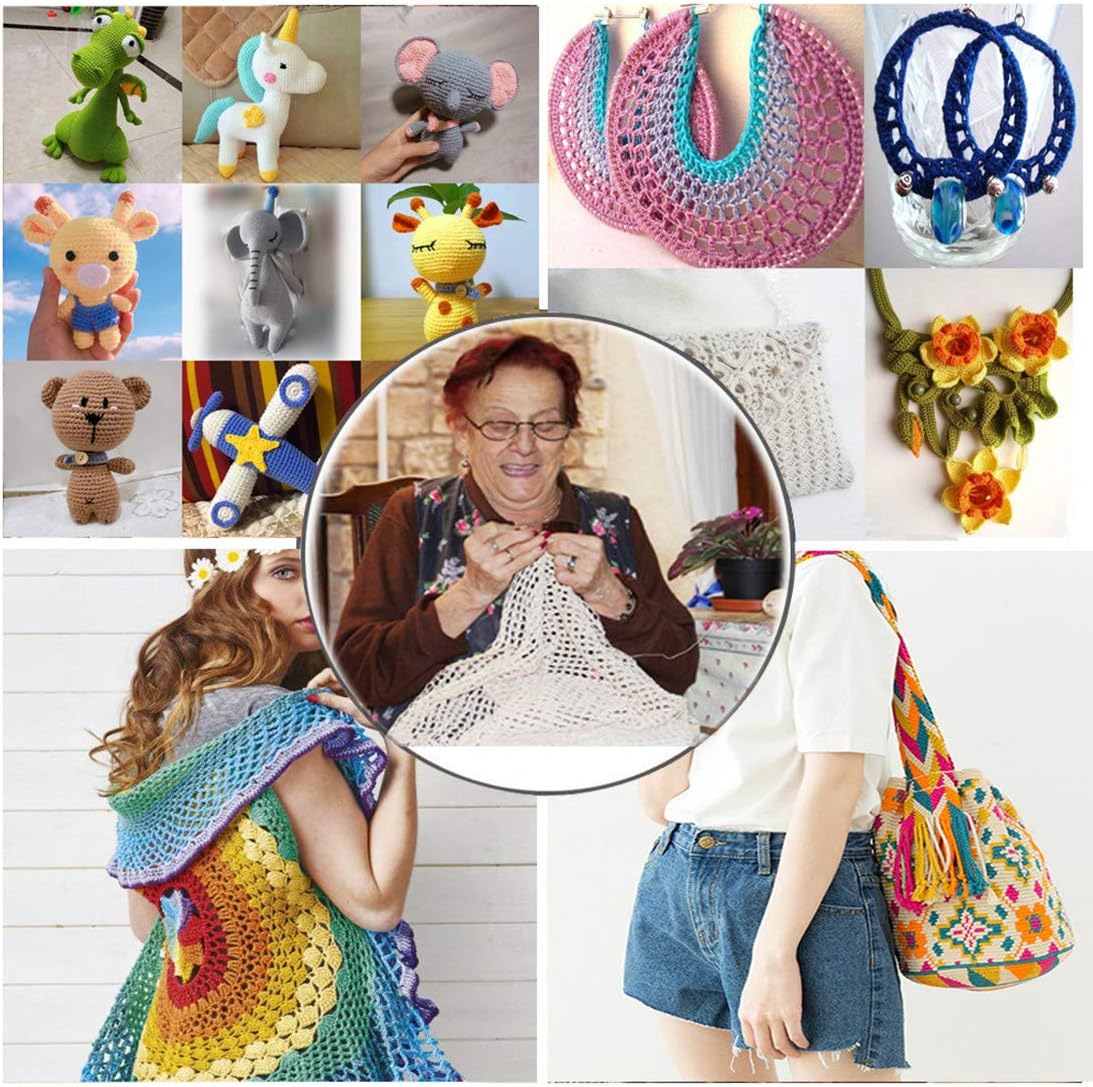 Crochet Hooks Set, 14 Sizes 2mm(B)-10mm(N) Ergonomic Crochet Needles with Case for Arthritic Hands, Extra Long Crochet Kit