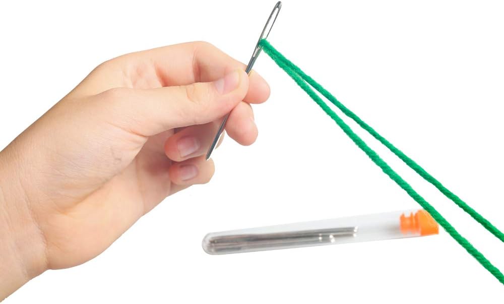 Large-Eye Blunt Needles, Stainless Steel Yarn Knitting Needles, Sewing Needles, Crafting Knitting Weaving Stringing Needles, Perfect for Finishing Off Crochet Projects (18 Pieces)