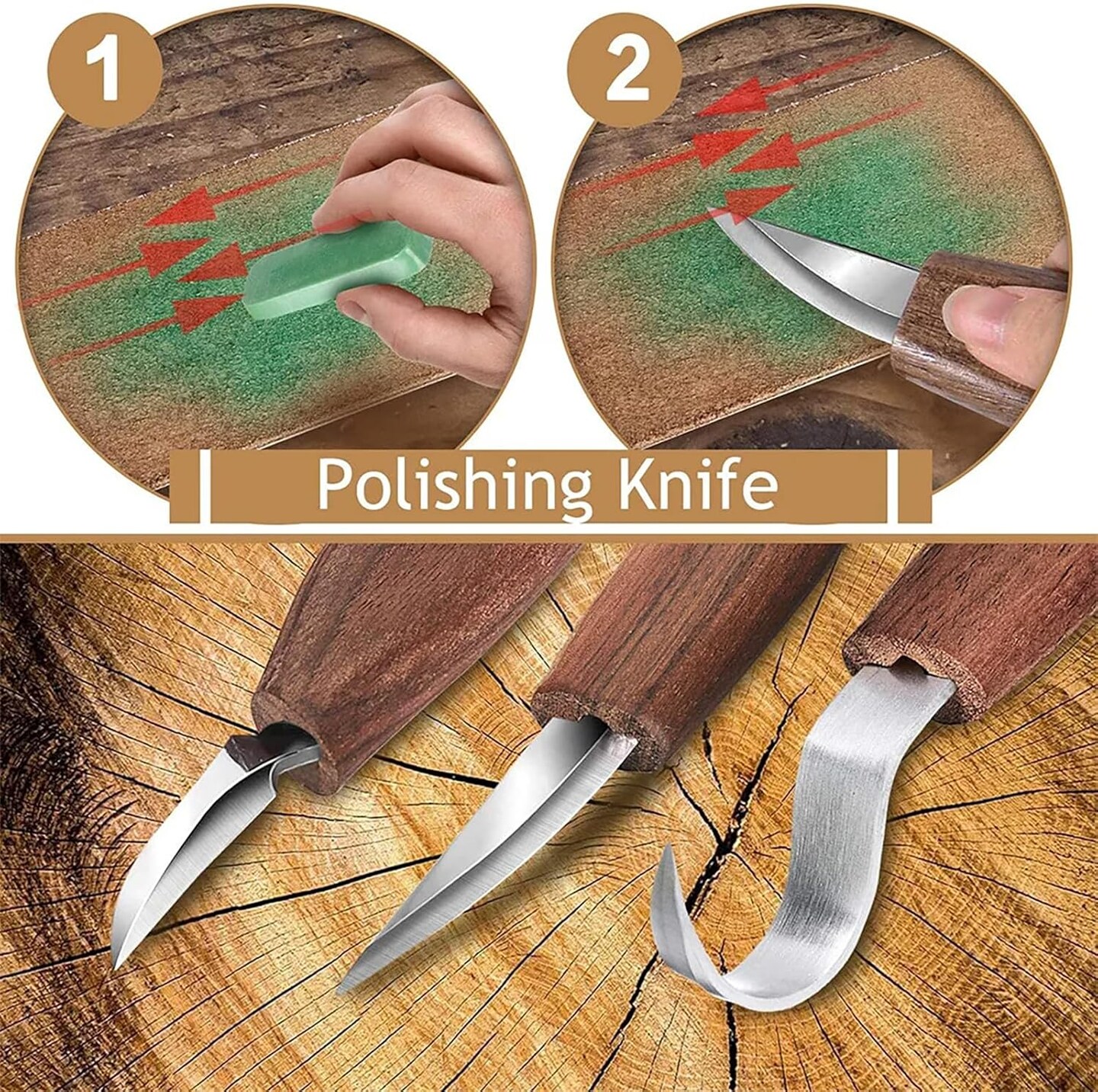 Wood Carving Tool Kit for Adult Beginners Woodworking, Whittling Knife Set with Large Leather Case and Gouge, Wooden Spoon Carving Kits, Gifts for Men Women Carving Enthusiasts Friends