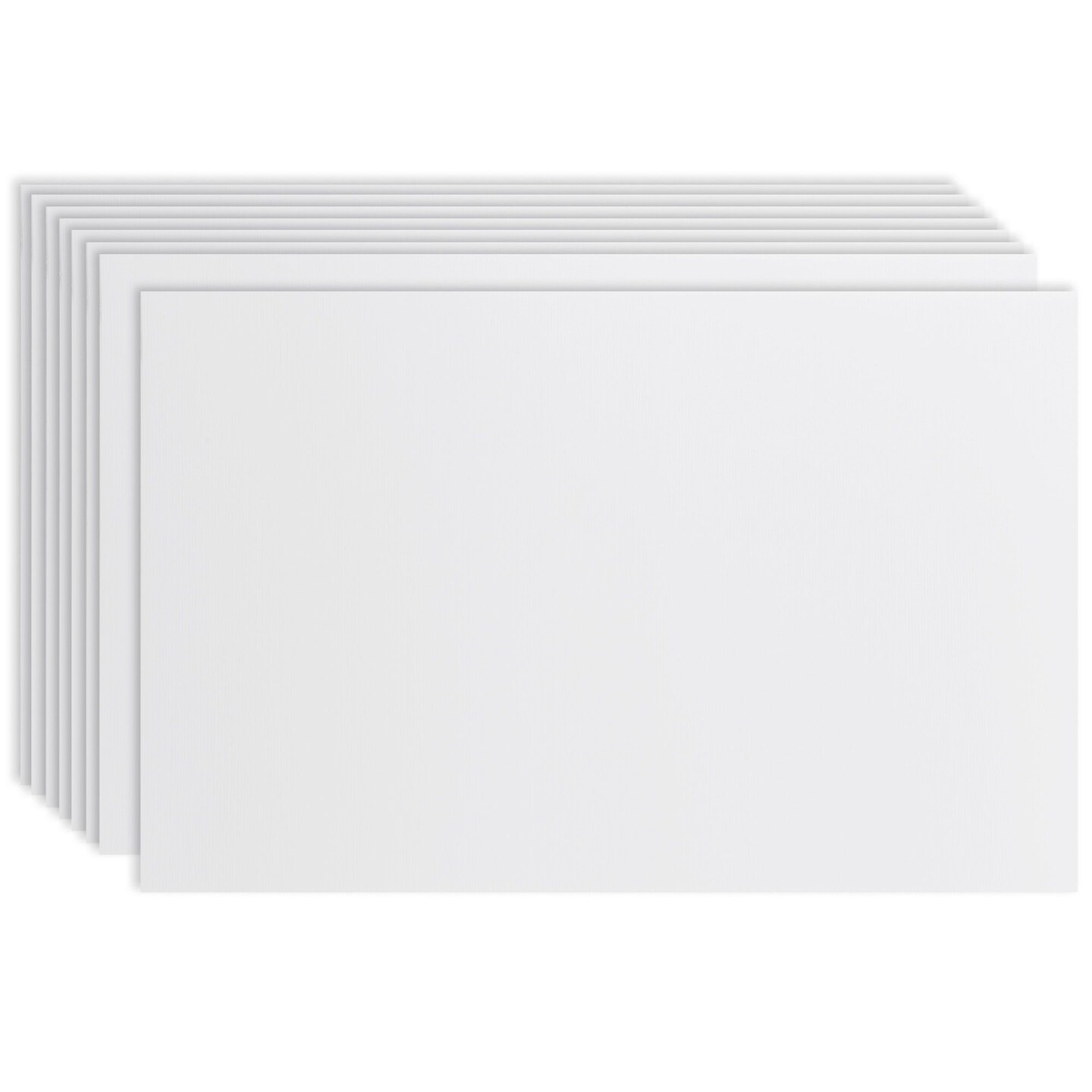 Juvale Corrugated Plastic Board Yard Signs - 24 x 36 in, White, 8-Pack, 4mm - Blank Yard Signs with Stakes for Outdoor Use - Poster Boards & Corrugated Plastic Sheets for DIY Projects