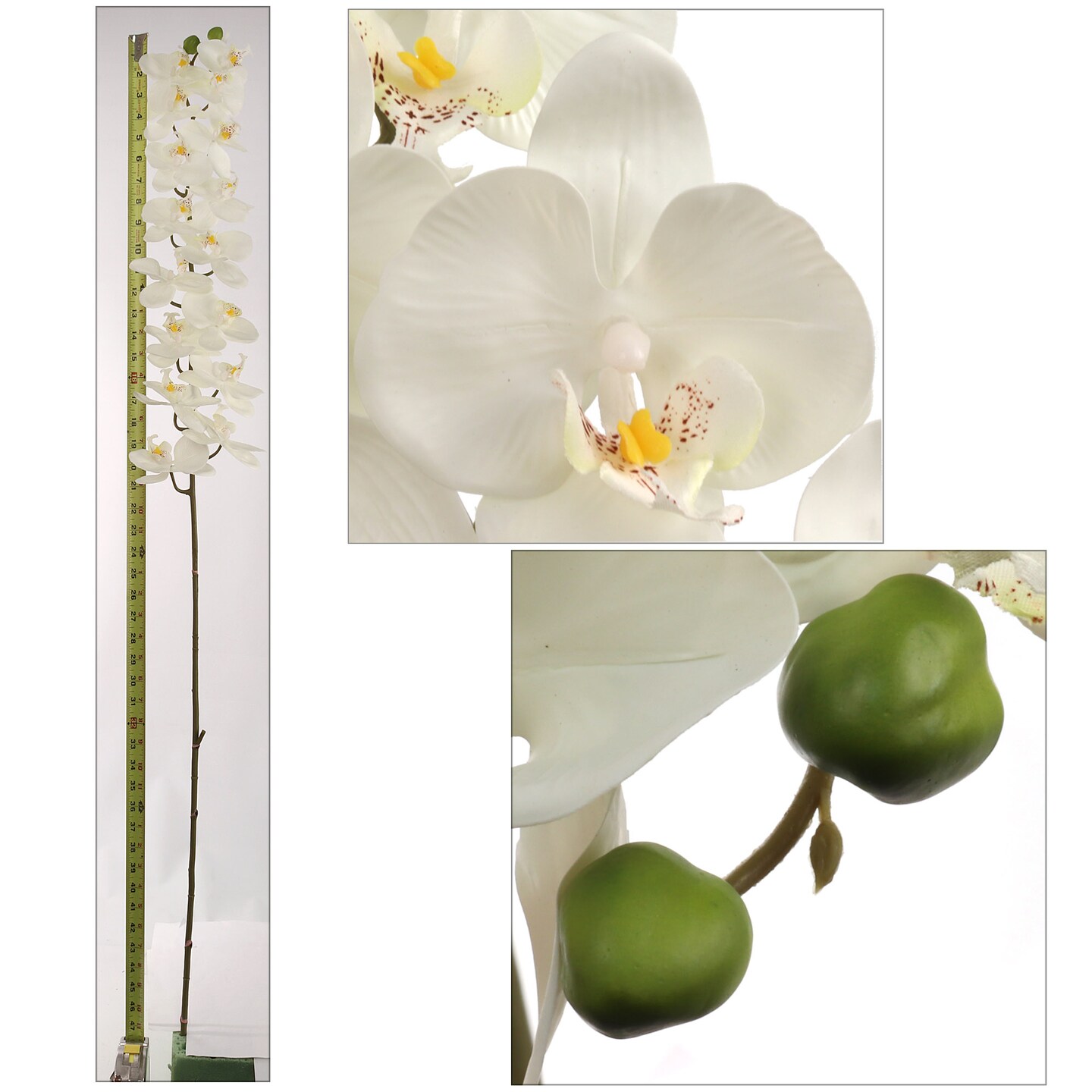 6-Pack: Massive White Phalaenopsis Orchid Stem, Floral Home by Artificial Flowers