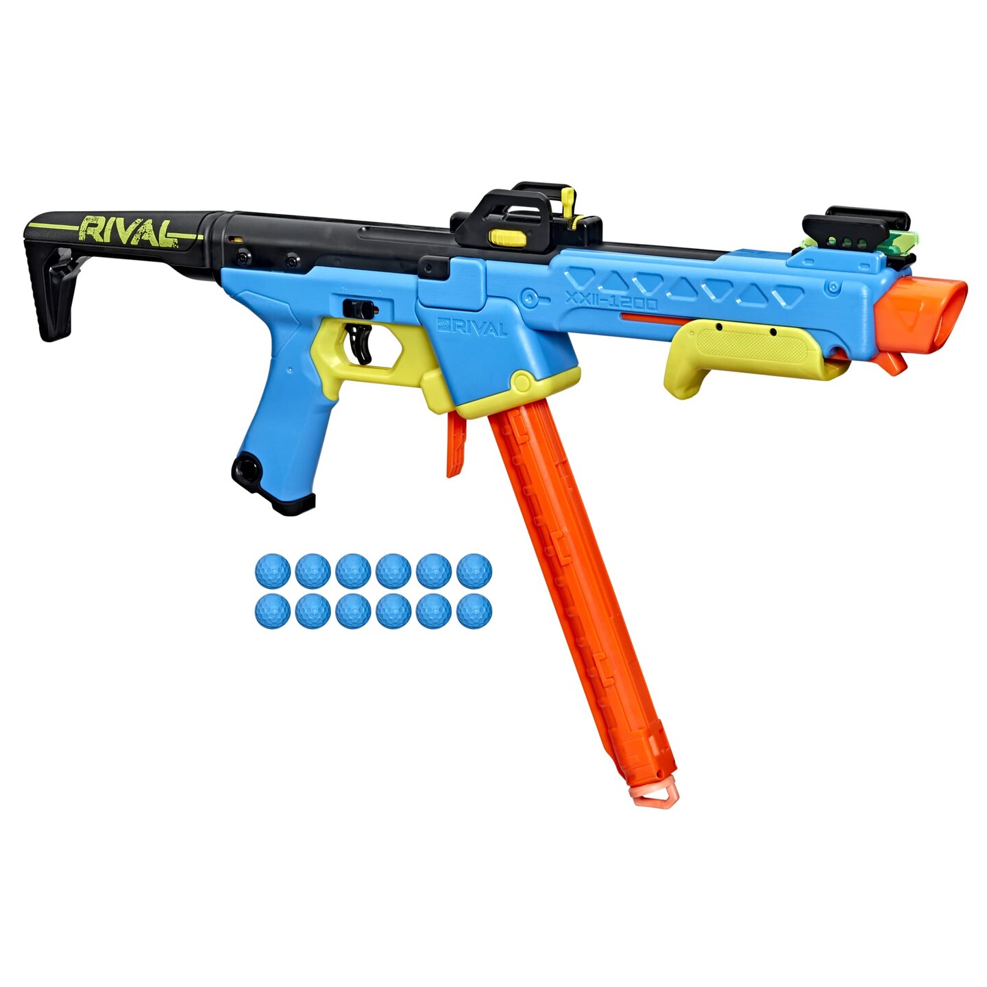 Nerf Rival Pathfinder XXII-1200 Blaster, Most Accurate Rival System, Adjustable Sight, 12-Round Magazine, 12 Rival Accu-Rounds