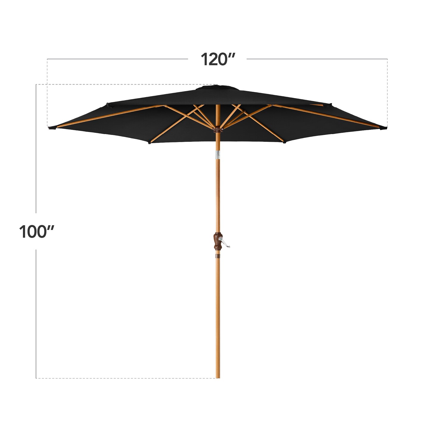 Best Choice Products 10ft Outdoor Woodgrain Pattern Steel Market Patio Umbrella w/ Crank, Tilt
