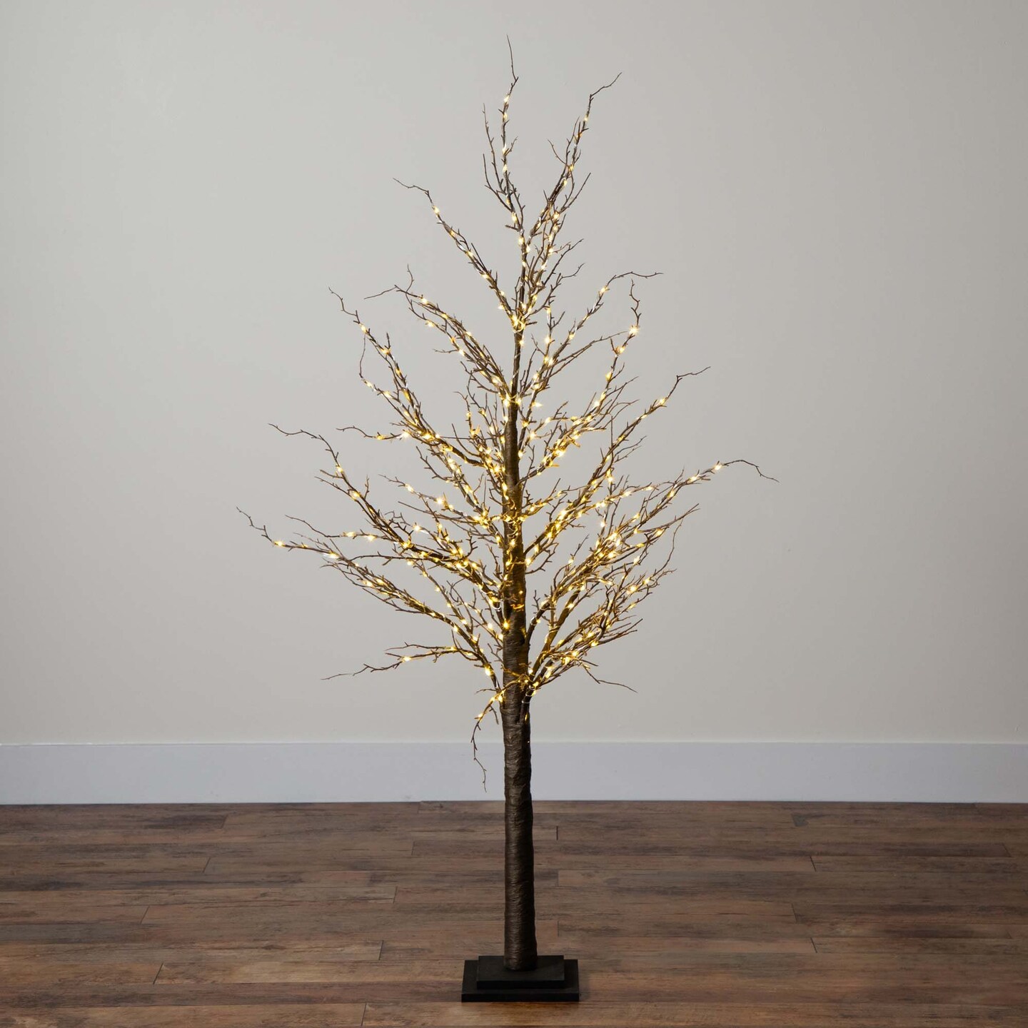Nearly Natural Pre-Lit Brown Twig Artificial Christmas Tree - 5&#x27; - Warm White LED Lights
