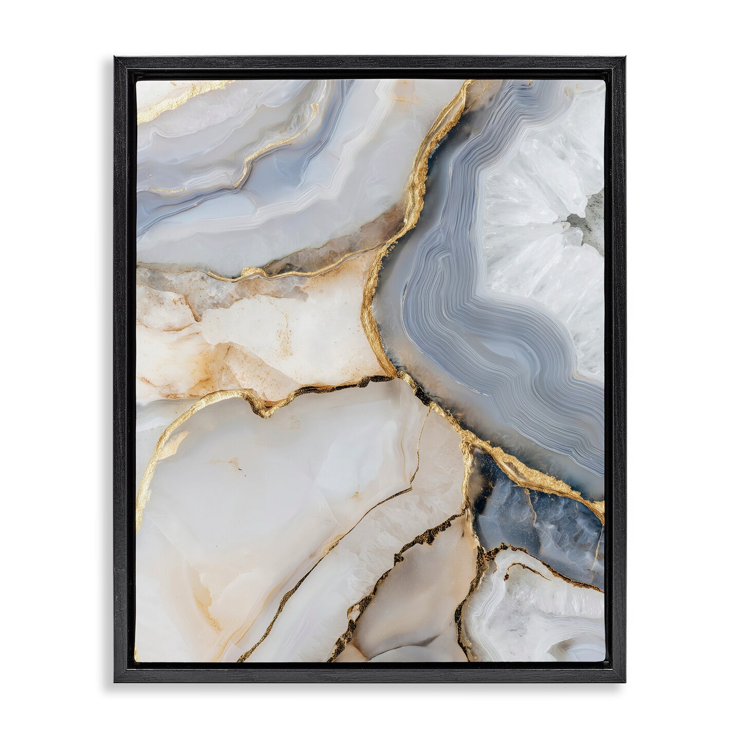 Stupell Industries White And Gray Geode Floating Frame, design by Svetlana Aleynikova